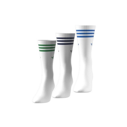 Unisex Solid Crew Socks 3 Pairs, White, A701_ONE, large image number 3
