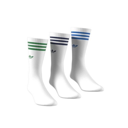 Unisex Solid Crew Socks 3 Pairs, White, A701_ONE, large image number 5