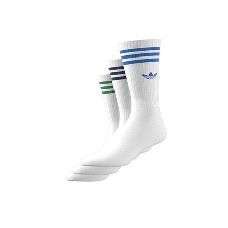 Unisex Solid Crew Socks 3 Pairs, White, A701_ONE, large image number 6
