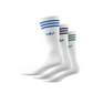 Unisex Solid Crew Socks 3 Pairs, White, A701_ONE, thumbnail image number 8