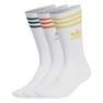 Unisex Mid Cut Crew Socks 3 Pairs, White, A701_ONE, thumbnail image number 0