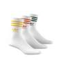 Unisex Mid Cut Crew Socks 3 Pairs, White, A701_ONE, thumbnail image number 1