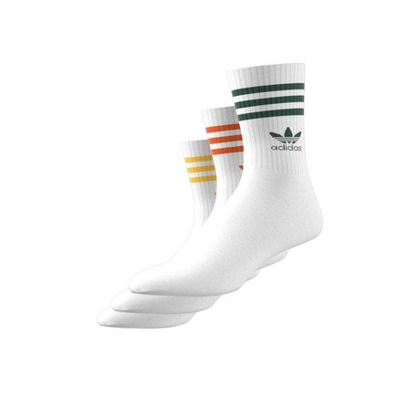 Unisex Mid Cut Crew Socks 3 Pairs, White, A701_ONE, large image number 3