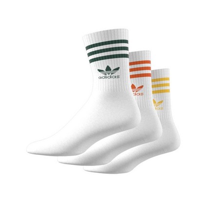 Unisex Mid Cut Crew Socks 3 Pairs, White, A701_ONE, large image number 5