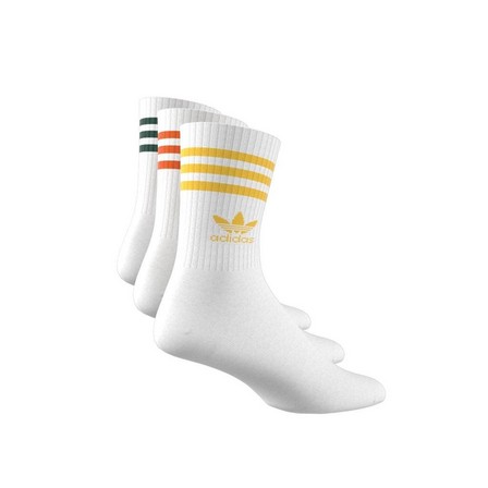 Unisex Mid Cut Crew Socks 3 Pairs, White, A701_ONE, large image number 6