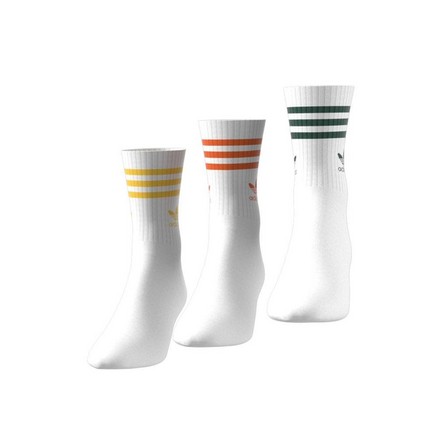 Unisex Mid Cut Crew Socks 3 Pairs, White, A701_ONE, large image number 7