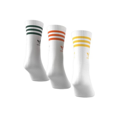 Unisex Mid Cut Crew Socks 3 Pairs, White, A701_ONE, large image number 8