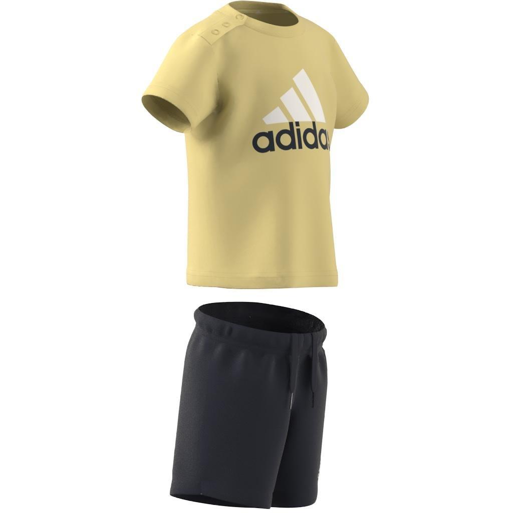 Kids Unisex Essentials Organic Cotton Tee And Shorts Set, Yellow, A701_ONE, large image number 11