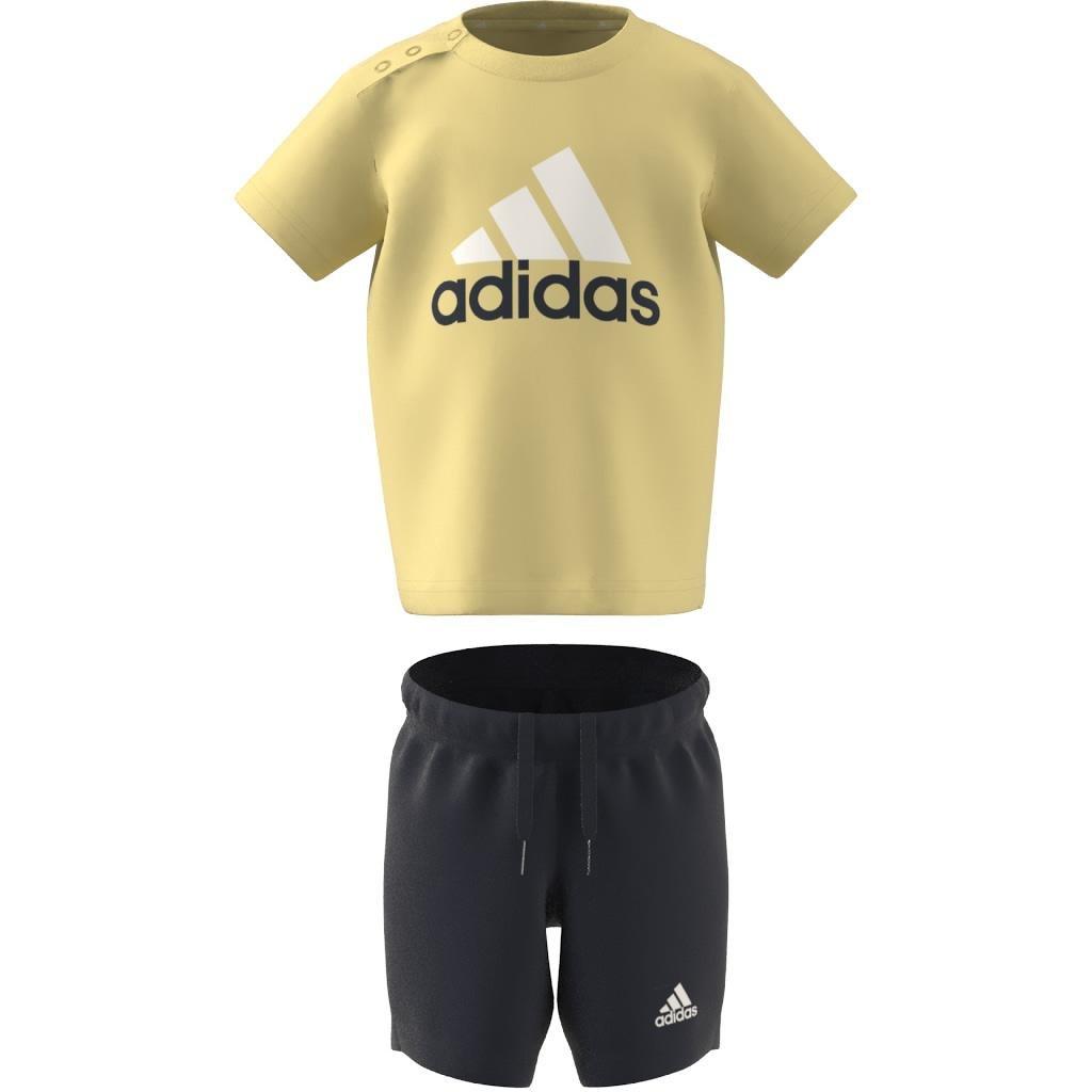 Kids Unisex Essentials Organic Cotton Tee And Shorts Set, Yellow, A701_ONE, large image number 13