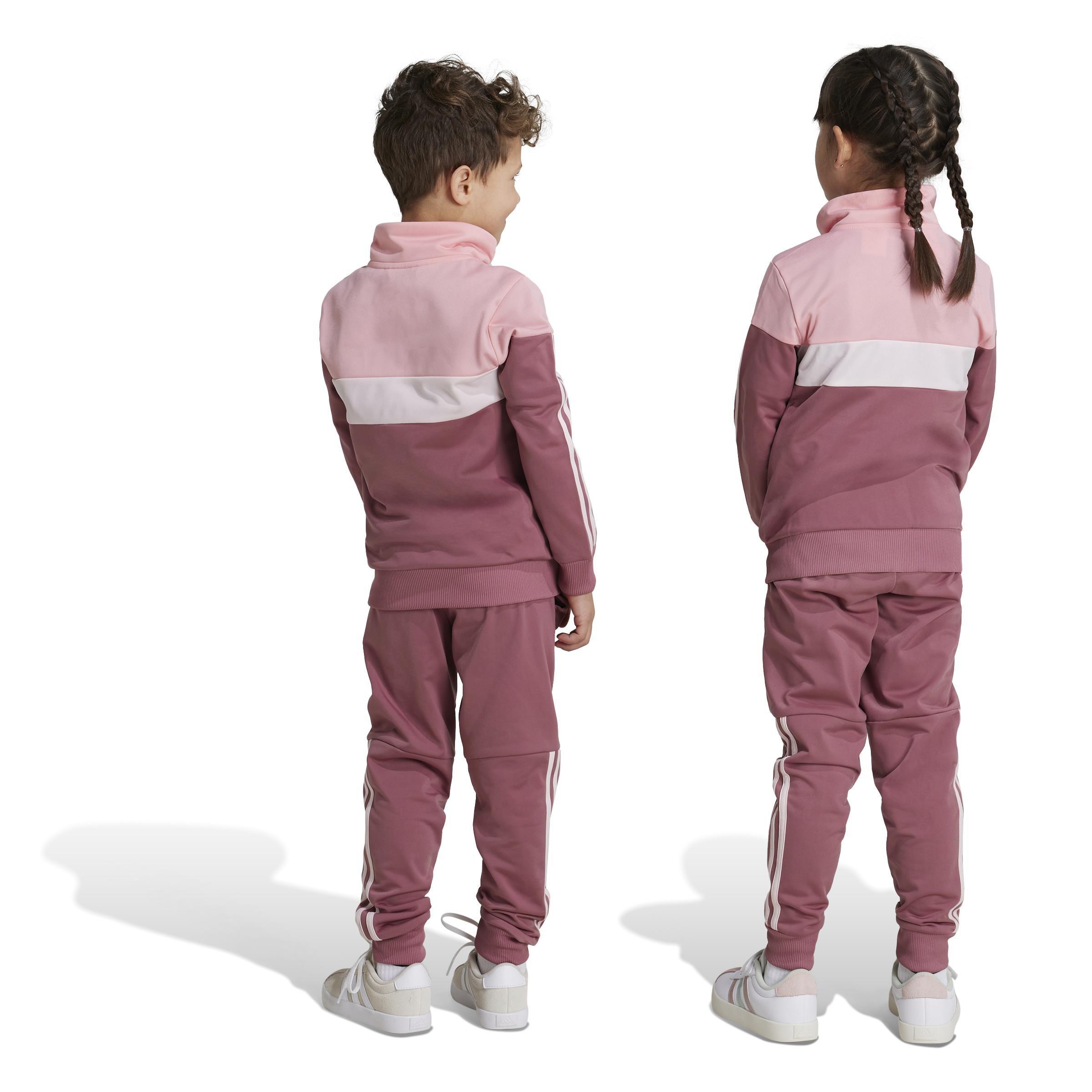 Tiberio 3-Stripes Colorblock Shiny Track Suit, Pink, A701_ONE, large image number 1