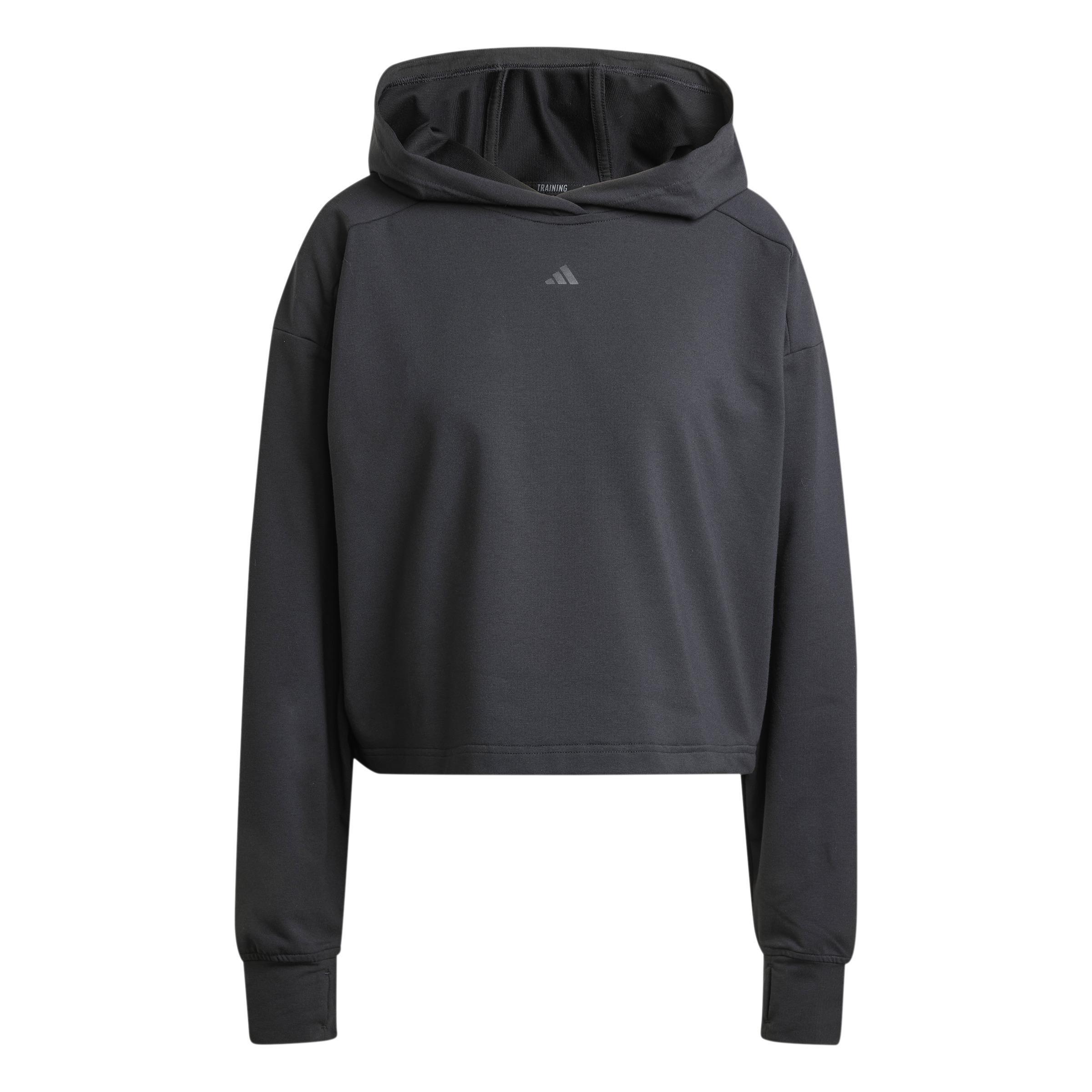 Power Loose Fit Back Ventilation Hoodie, Black, , large image number 0