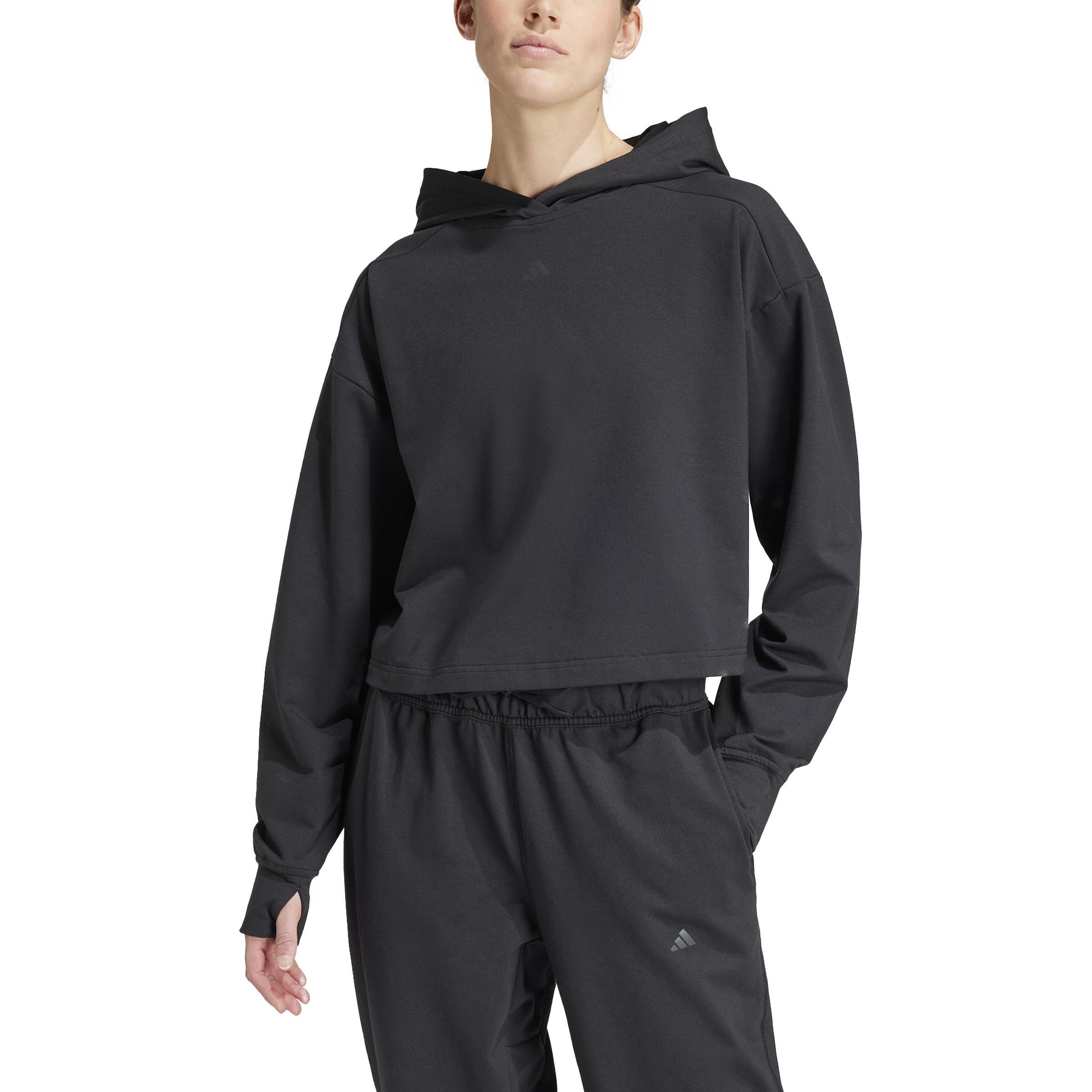 Power Loose Fit Back Ventilation Hoodie, Black, , large image number 2