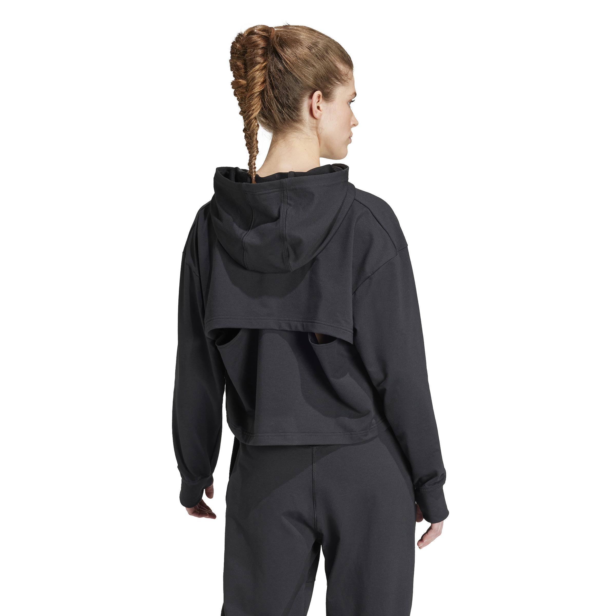 Power Loose Fit Back Ventilation Hoodie, Black, , large image number 3