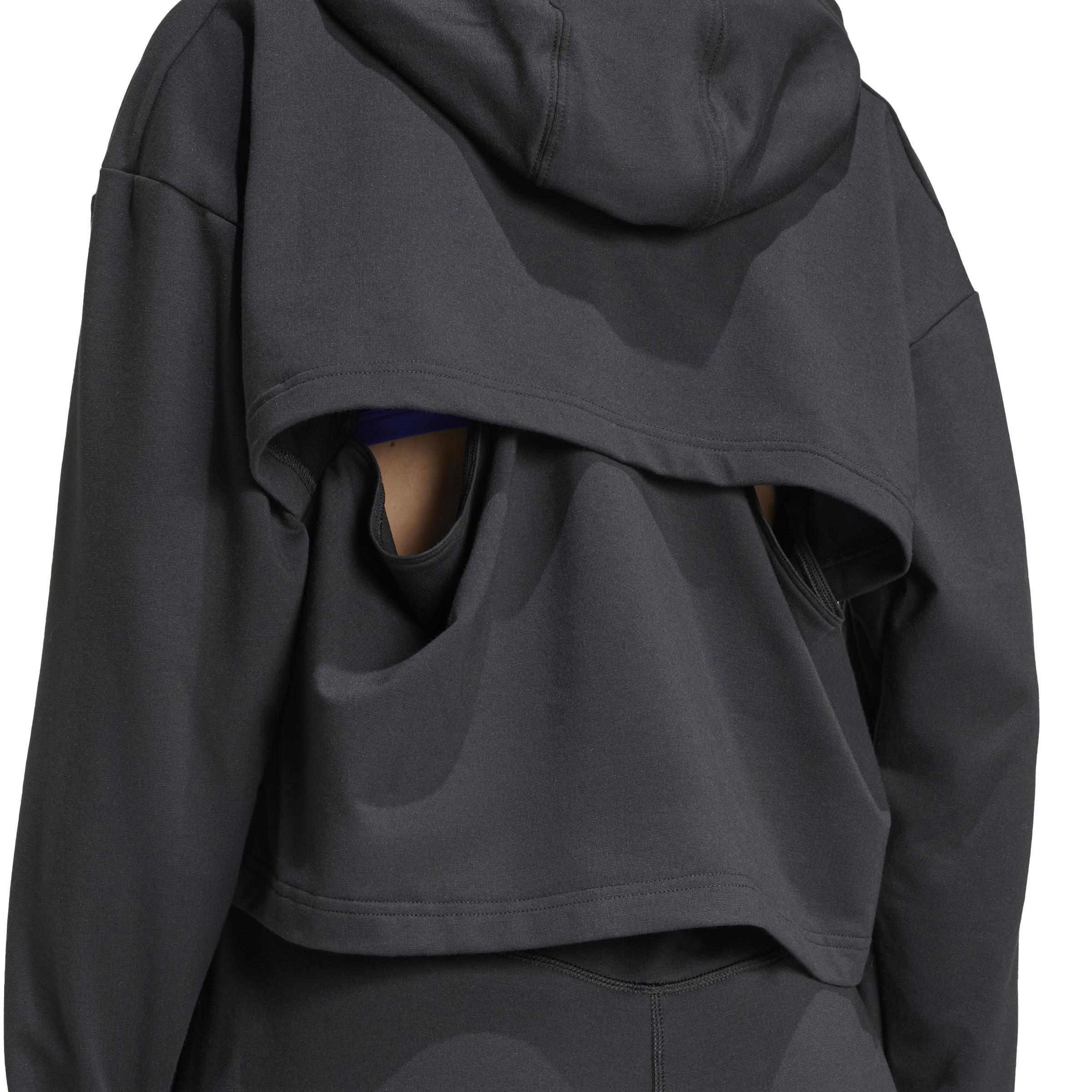 Power Loose Fit Back Ventilation Hoodie, Black, , large image number 4