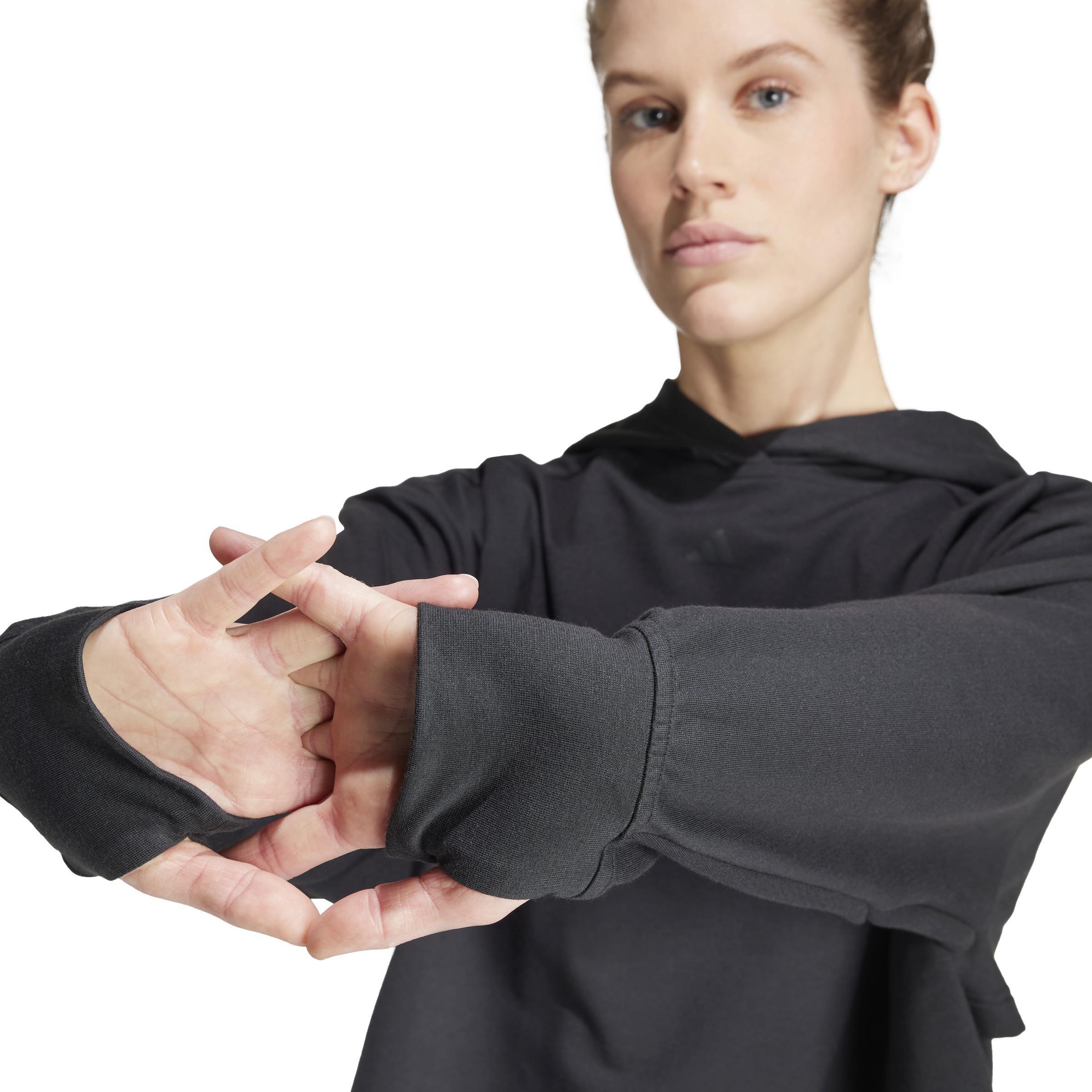 Power Loose Fit Back Ventilation Hoodie, Black, , large image number 5