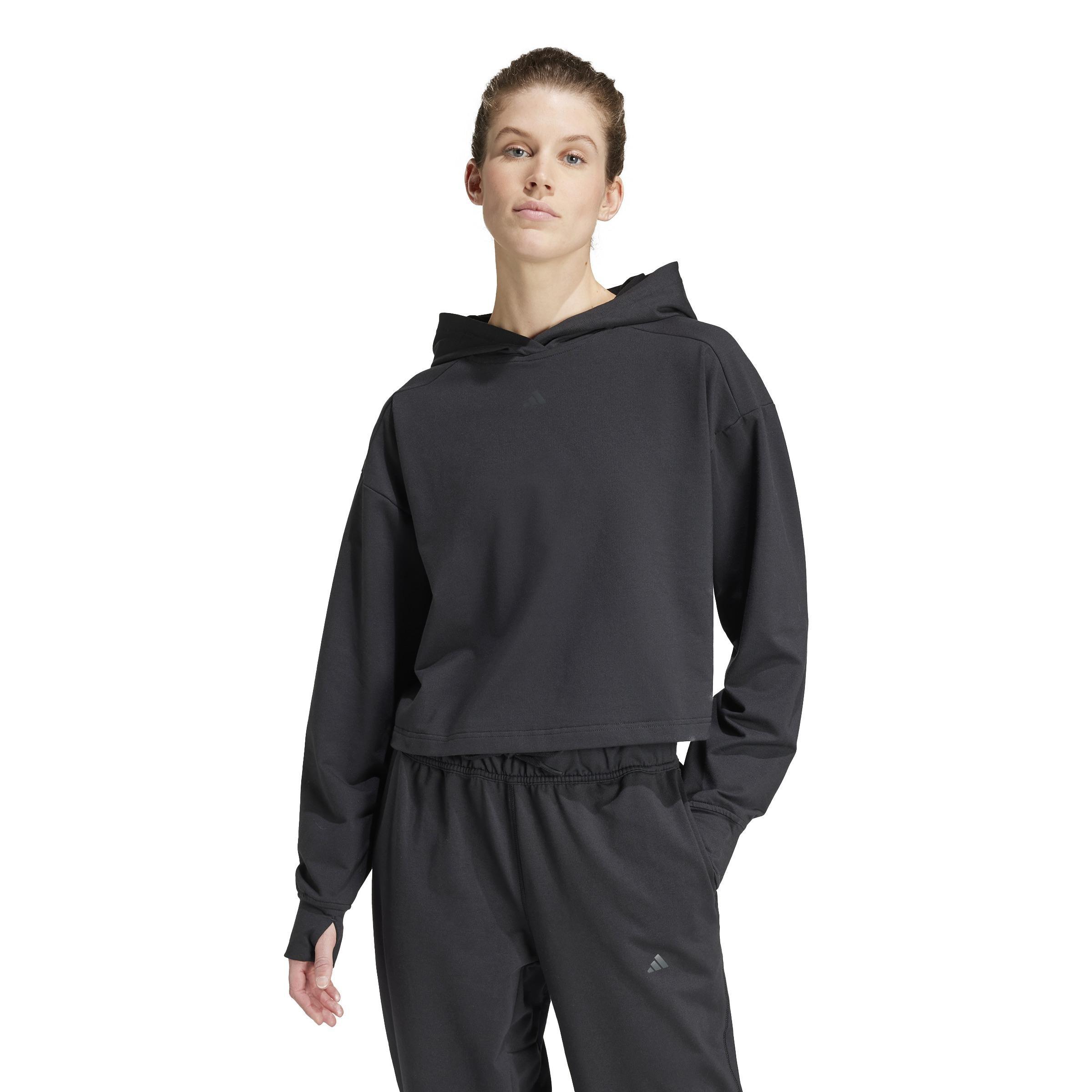 Power Loose Fit Back Ventilation Hoodie, Black, , large image number 7