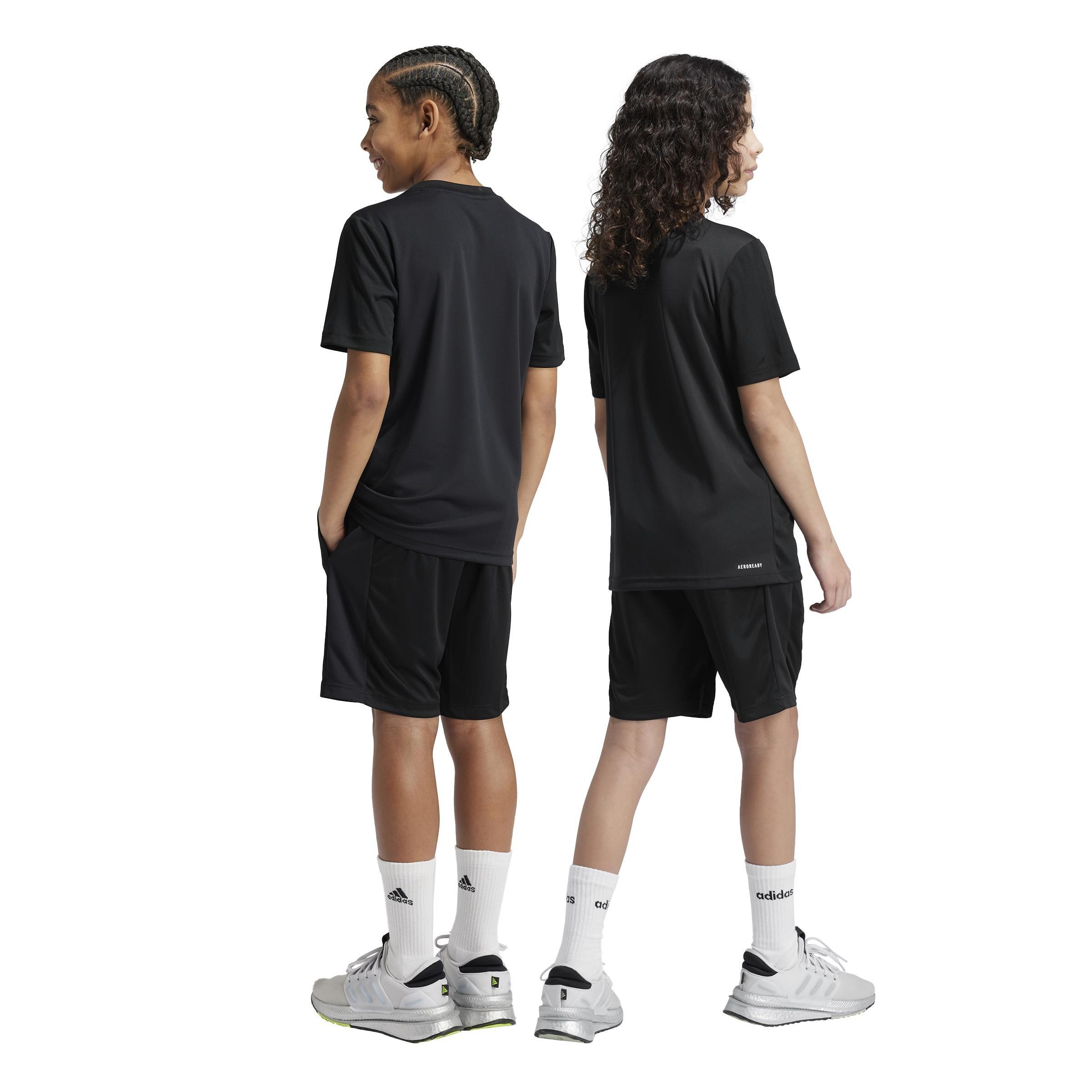 Unisex Kids Train Essentials Logo Regular Fit Shorts, Black, A701_ONE, medium