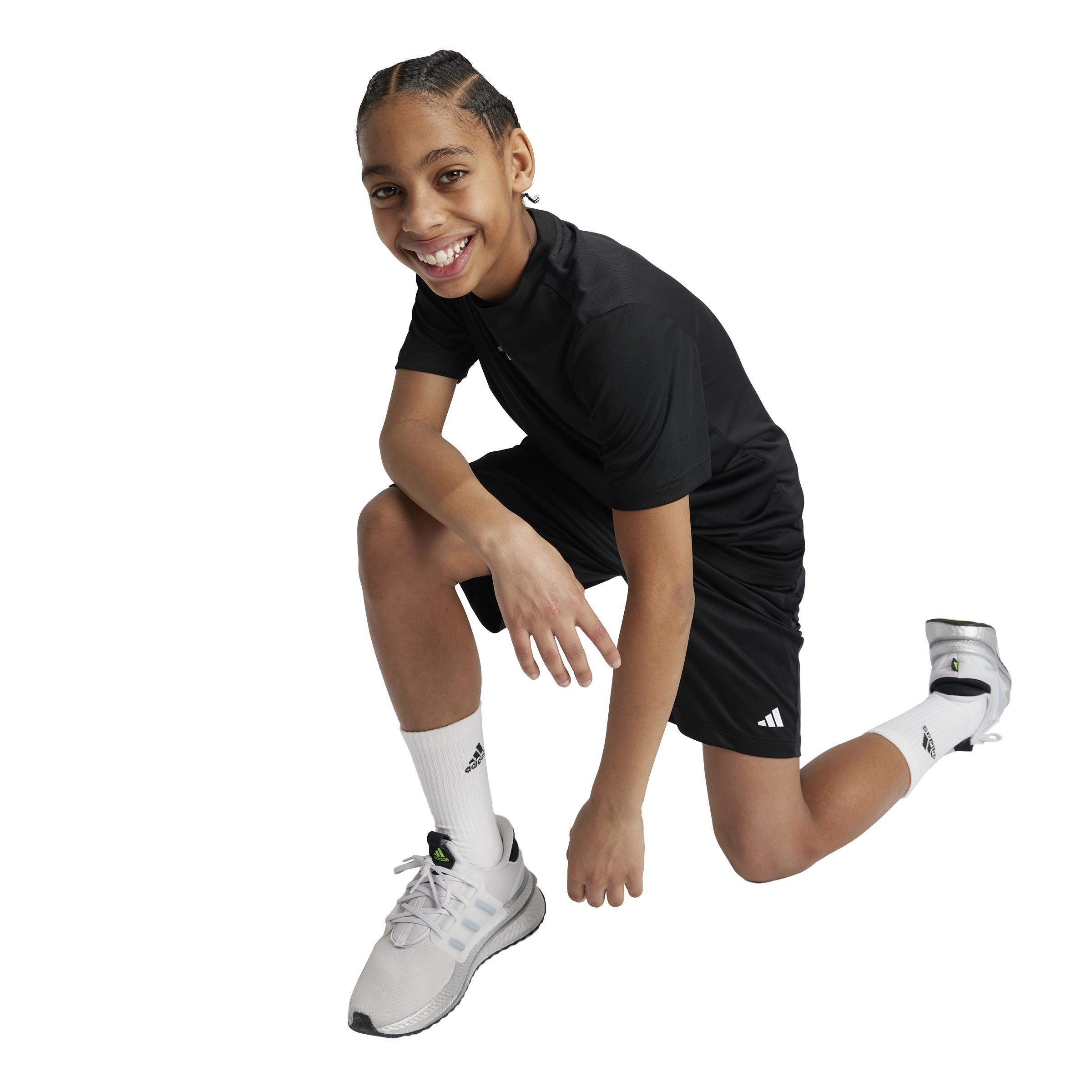 Unisex Kids Train Essentials Logo Regular Fit Shorts, Black, A701_ONE, medium