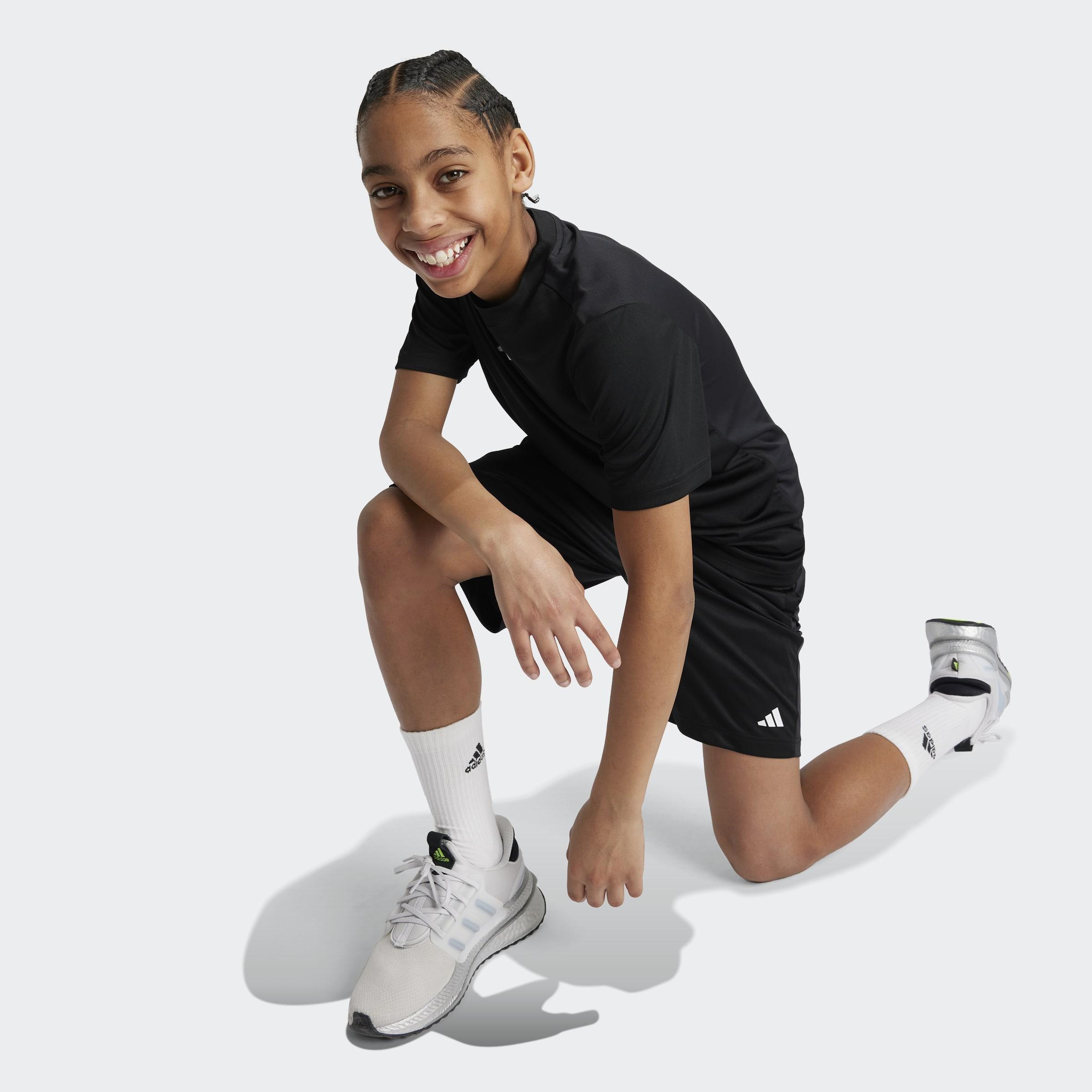 Unisex Kids Train Essentials Logo Regular Fit Shorts, Black, A701_ONE, medium