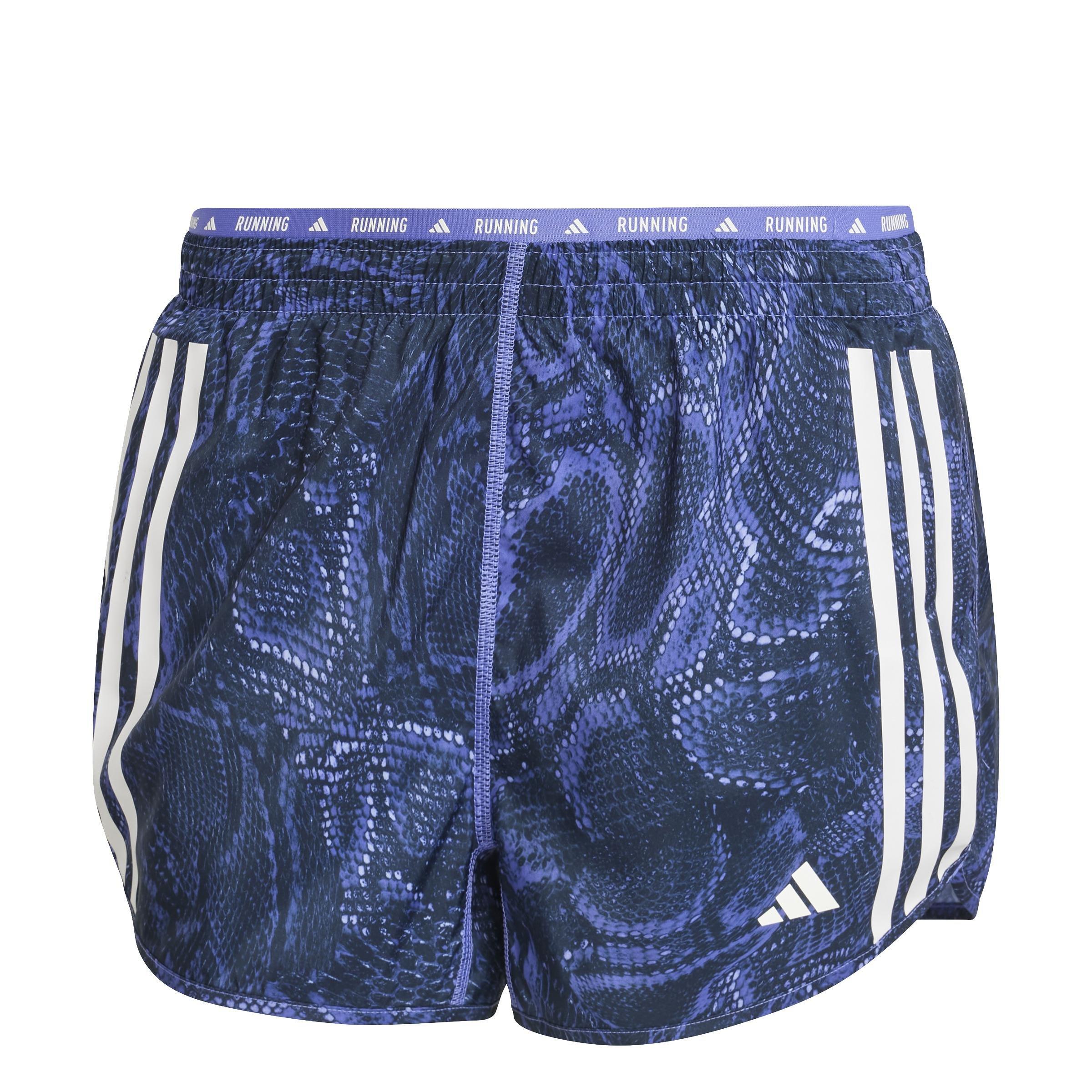 Own the Run Excite Allover Print AEROREADY Shorts, Blue, A701_ONE, large image number 0