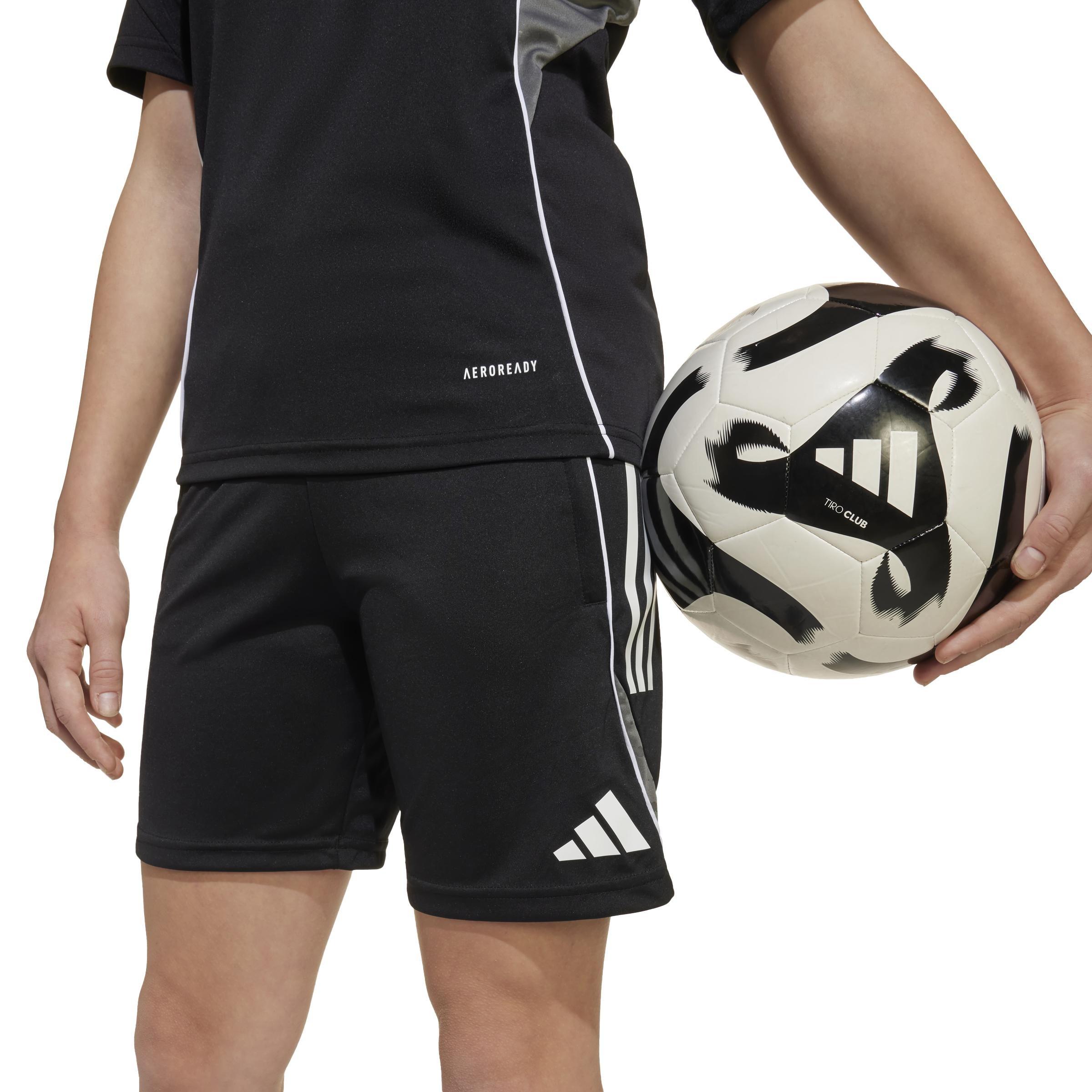Unisex Kids Tiro 25 Competition Training Shorts, Black, A701_ONE, large image number 2