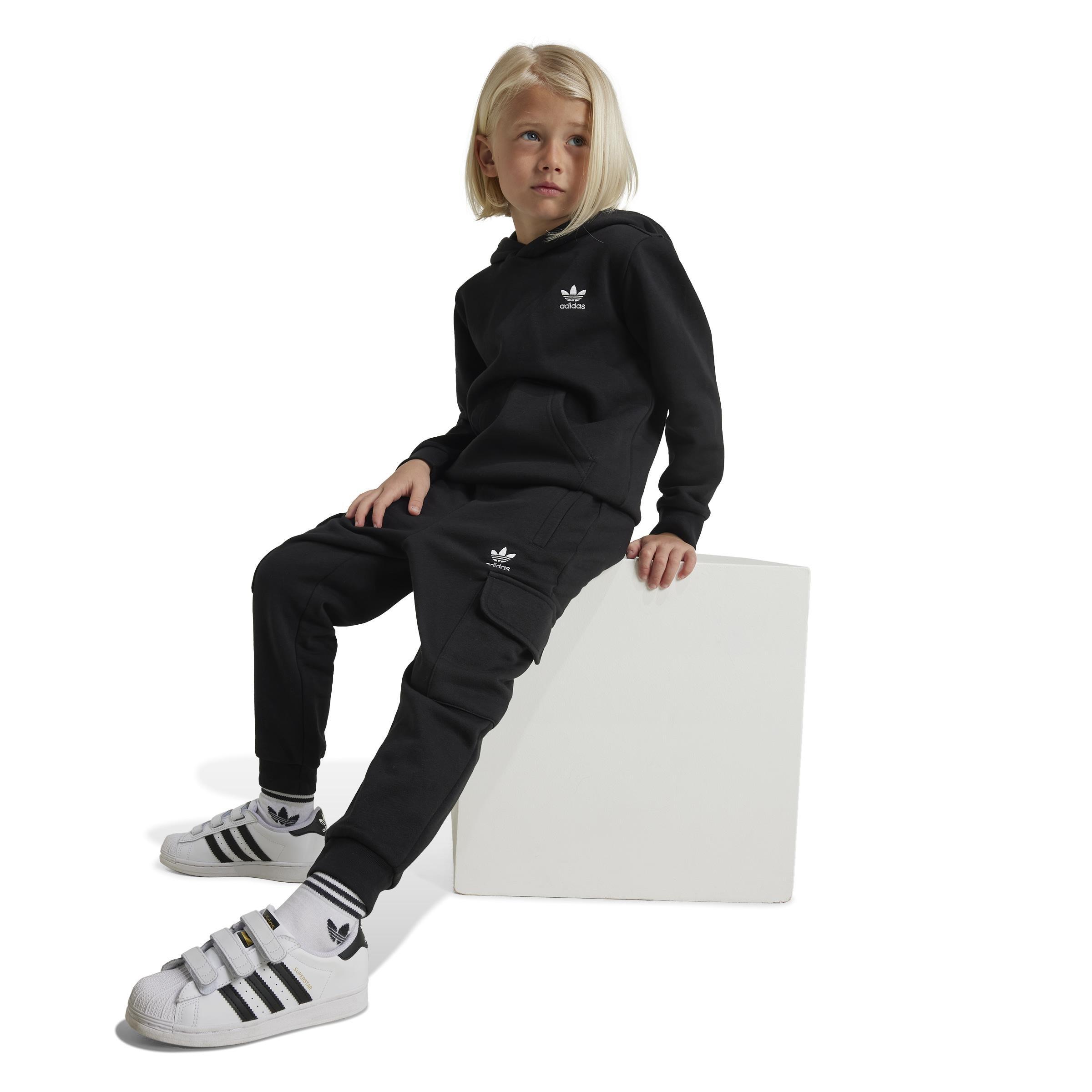 1/2 Zip Hoodie Cargo Set, Black, A701_ONE, large image number 4