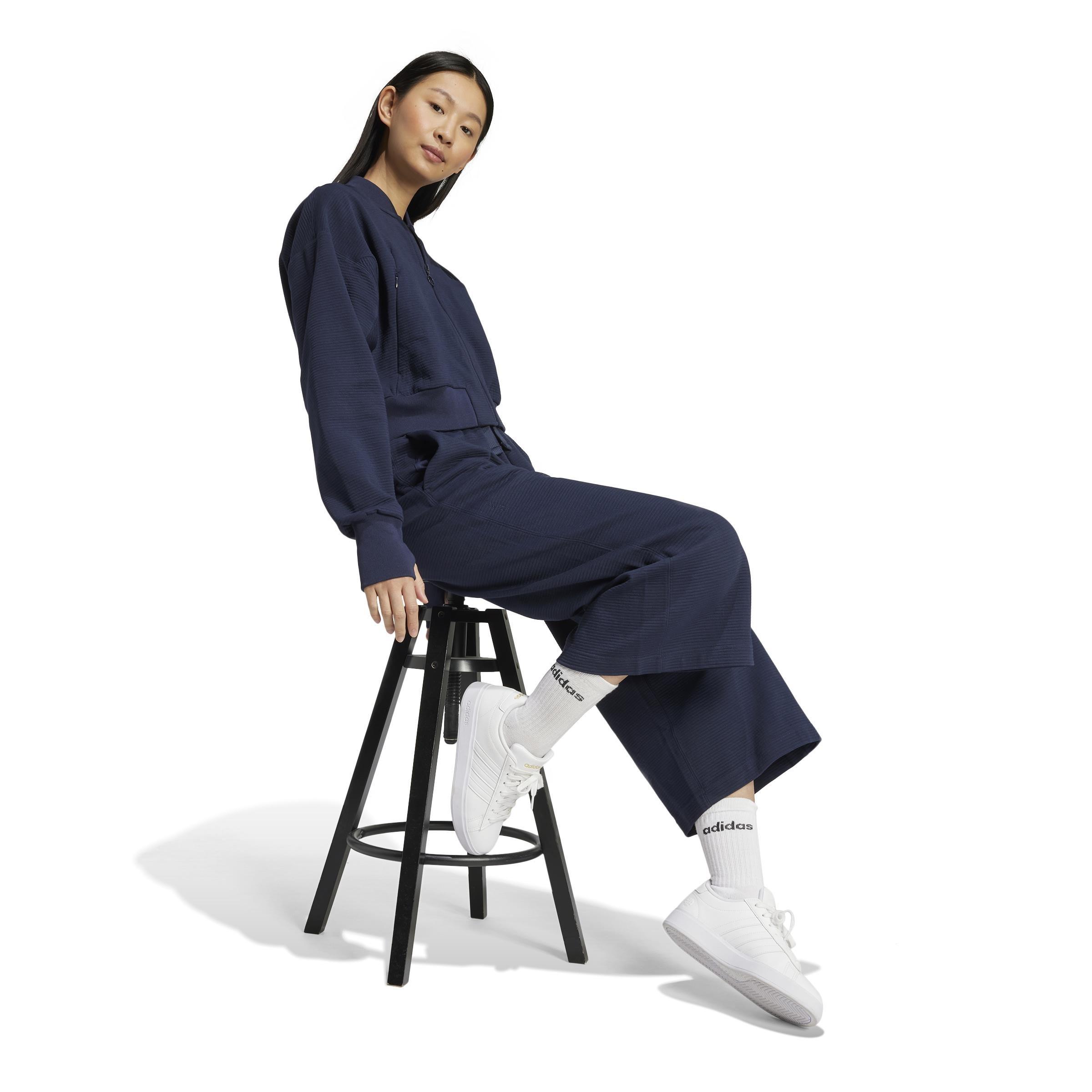 Women All Szn Rib 7/8-Length Wide Leg Joggers, Blue, A701_ONE, large image number 1