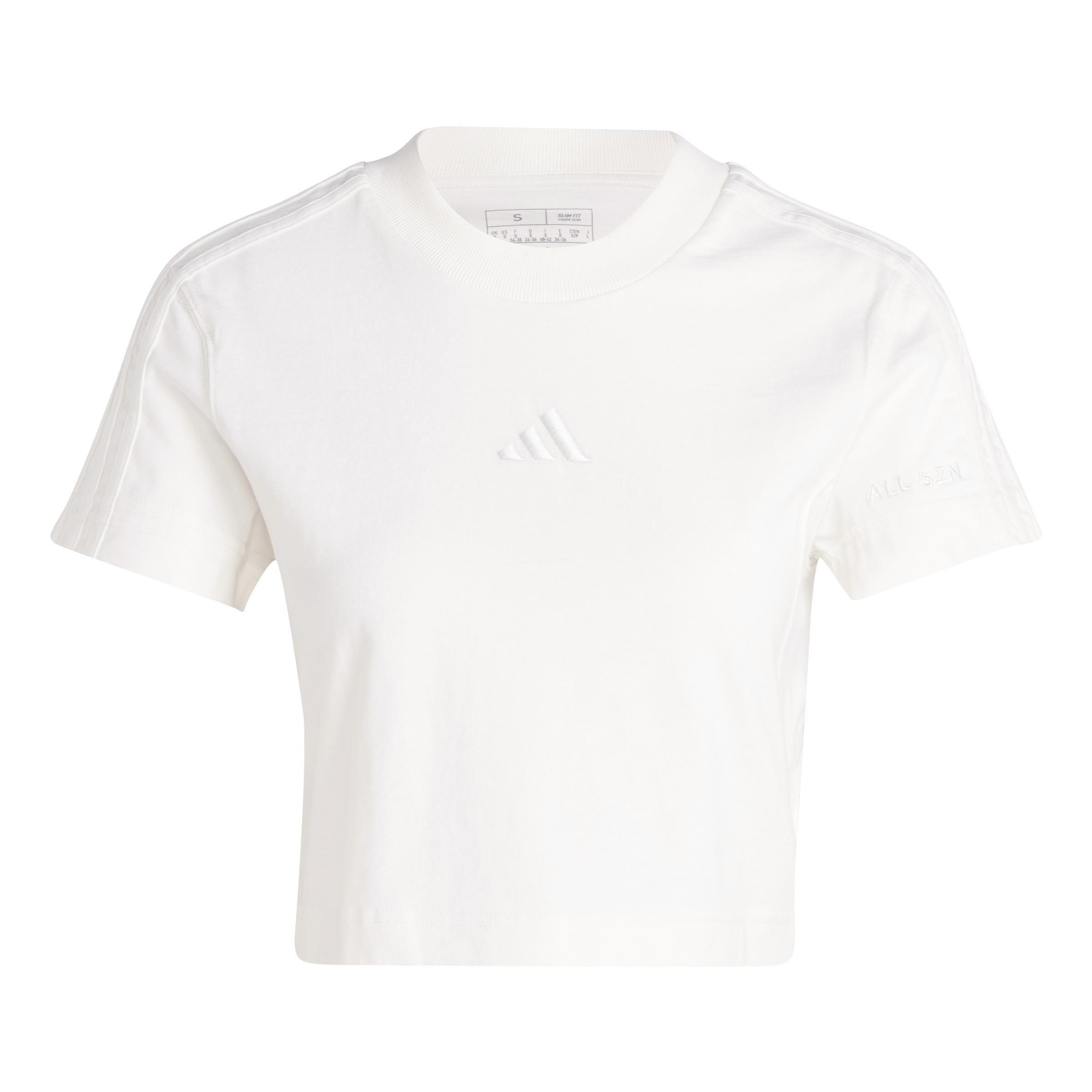 All Szn 3-Stripes Slim T-Shirt, White, A701_ONE, large image number 1