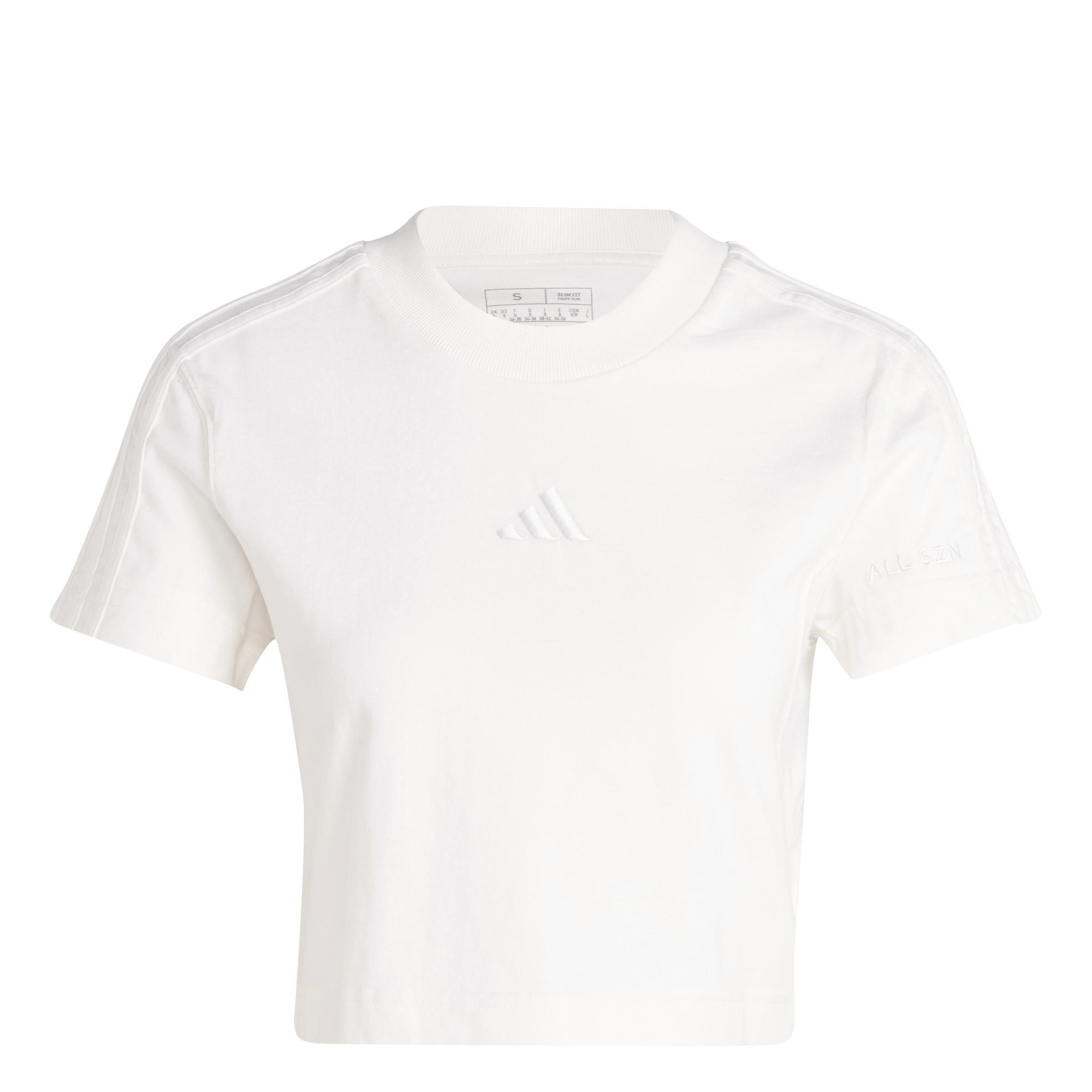 All Szn 3-Stripes Slim T-Shirt, White, A701_ONE, large image number 2