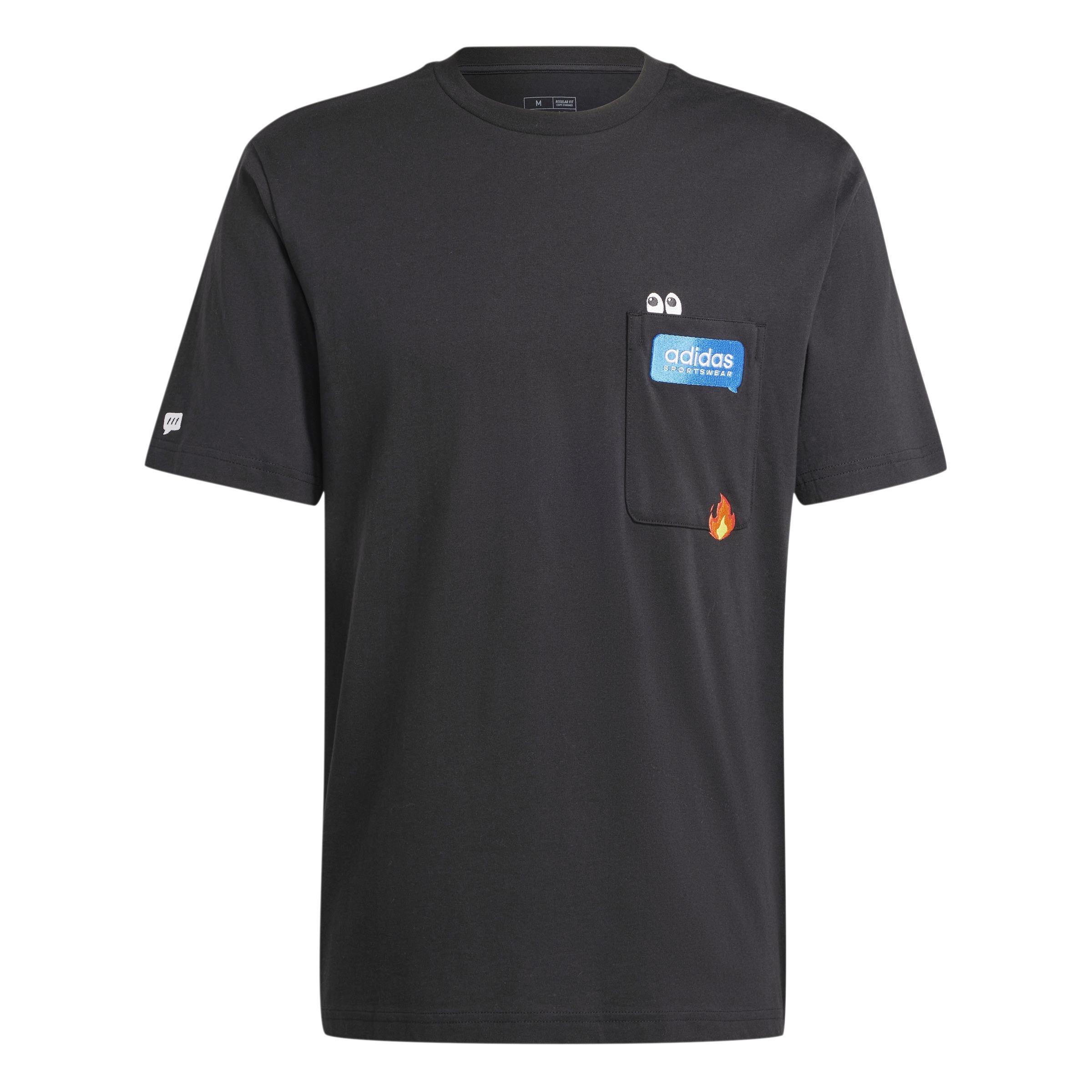 Remoji Pocket Graphic T-Shirt, Black, A701_ONE, large image number 0