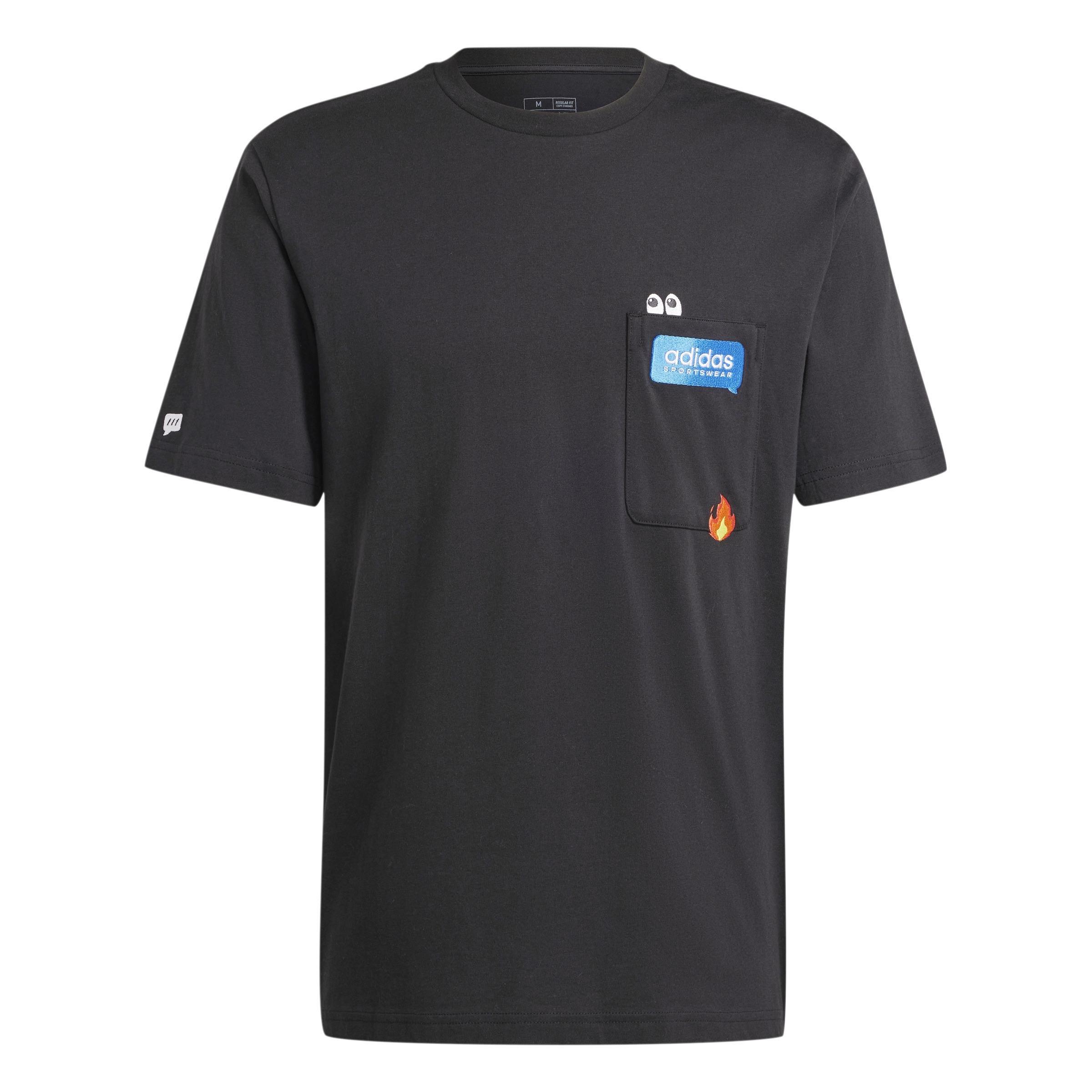 Remoji Pocket Graphic T-Shirt, Black, A701_ONE, large image number 1