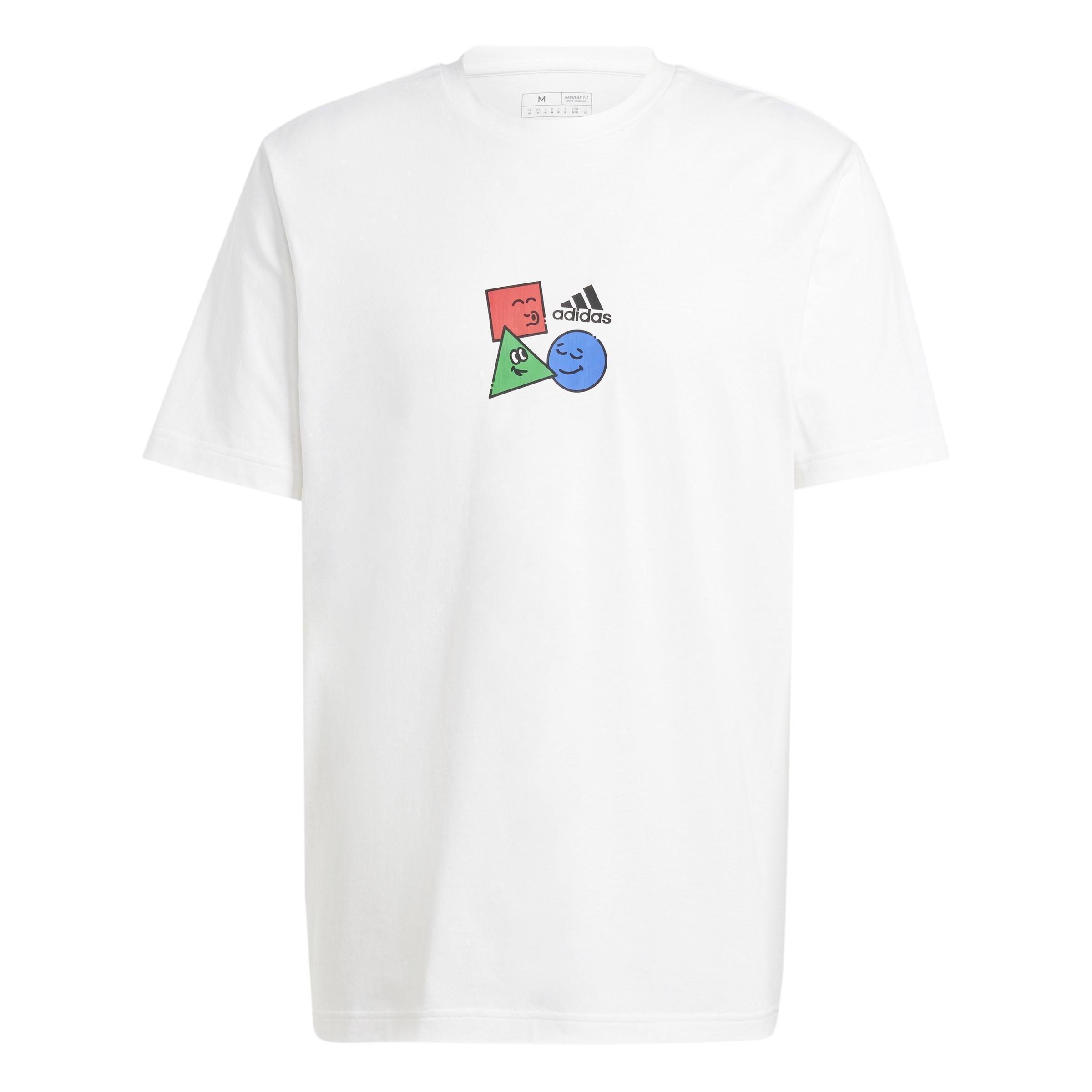 Positivity Shapes Graphic T-Shirt, White, A701_ONE, large image number 0