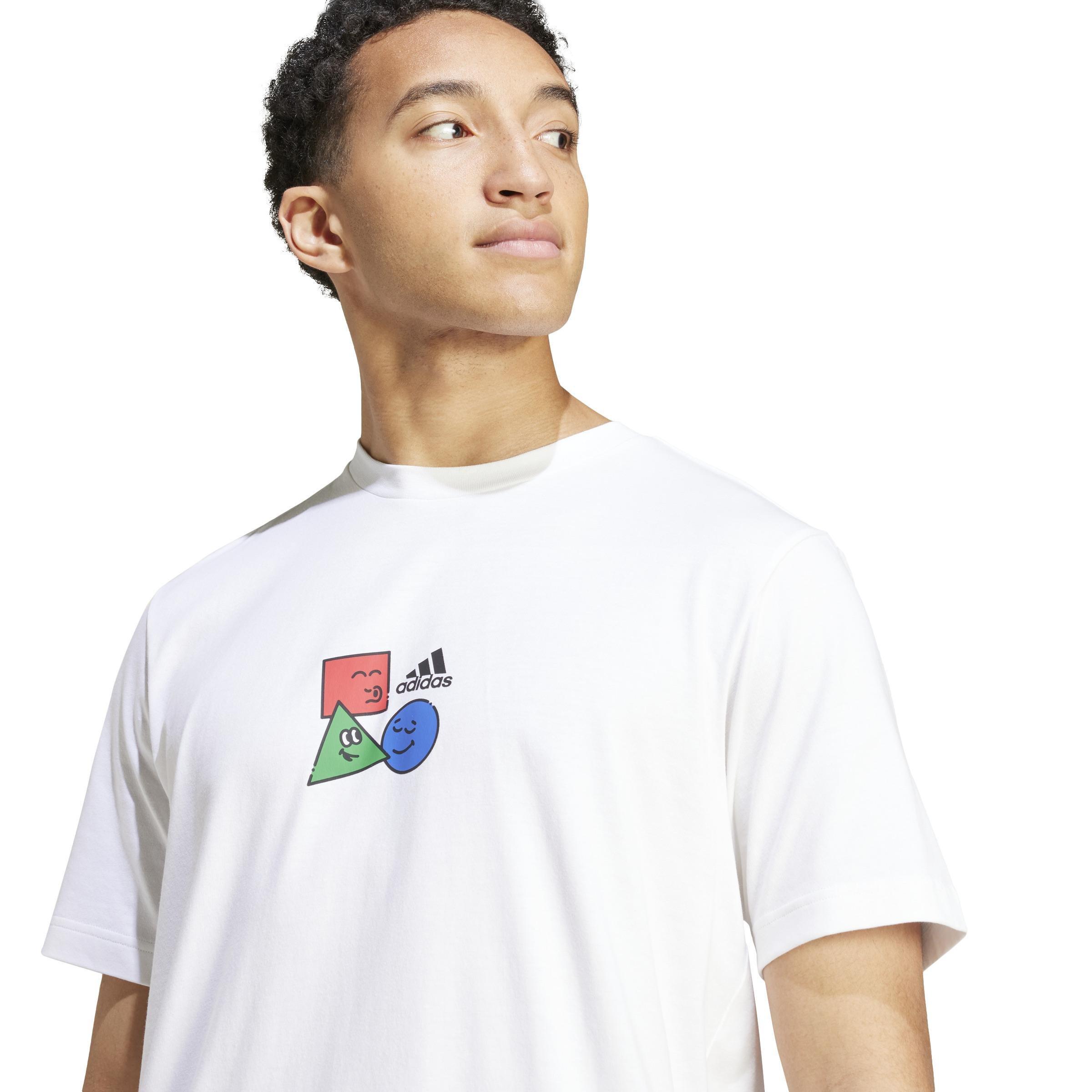 Positivity Shapes Graphic T-Shirt, White, A701_ONE, large image number 4