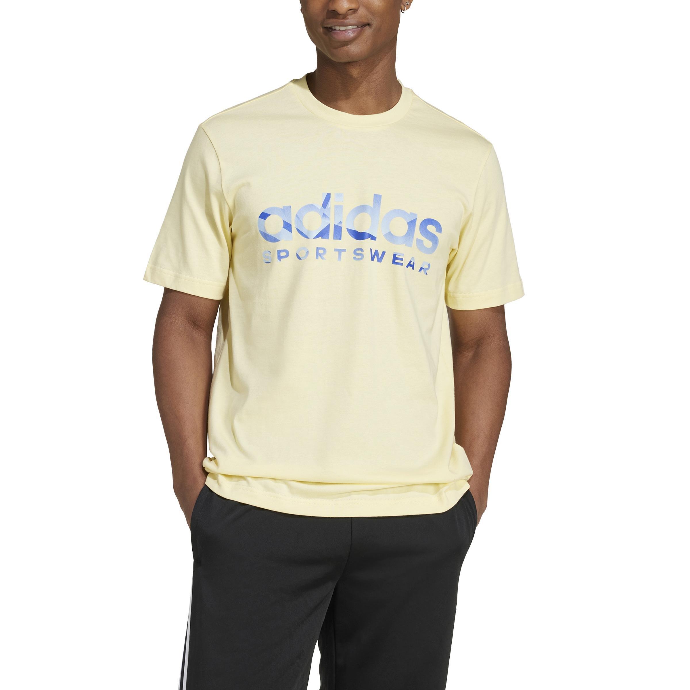 House Of Tiro Summer Linear Graphic T-Shirt, Yellow, A701_ONE, large image number 2