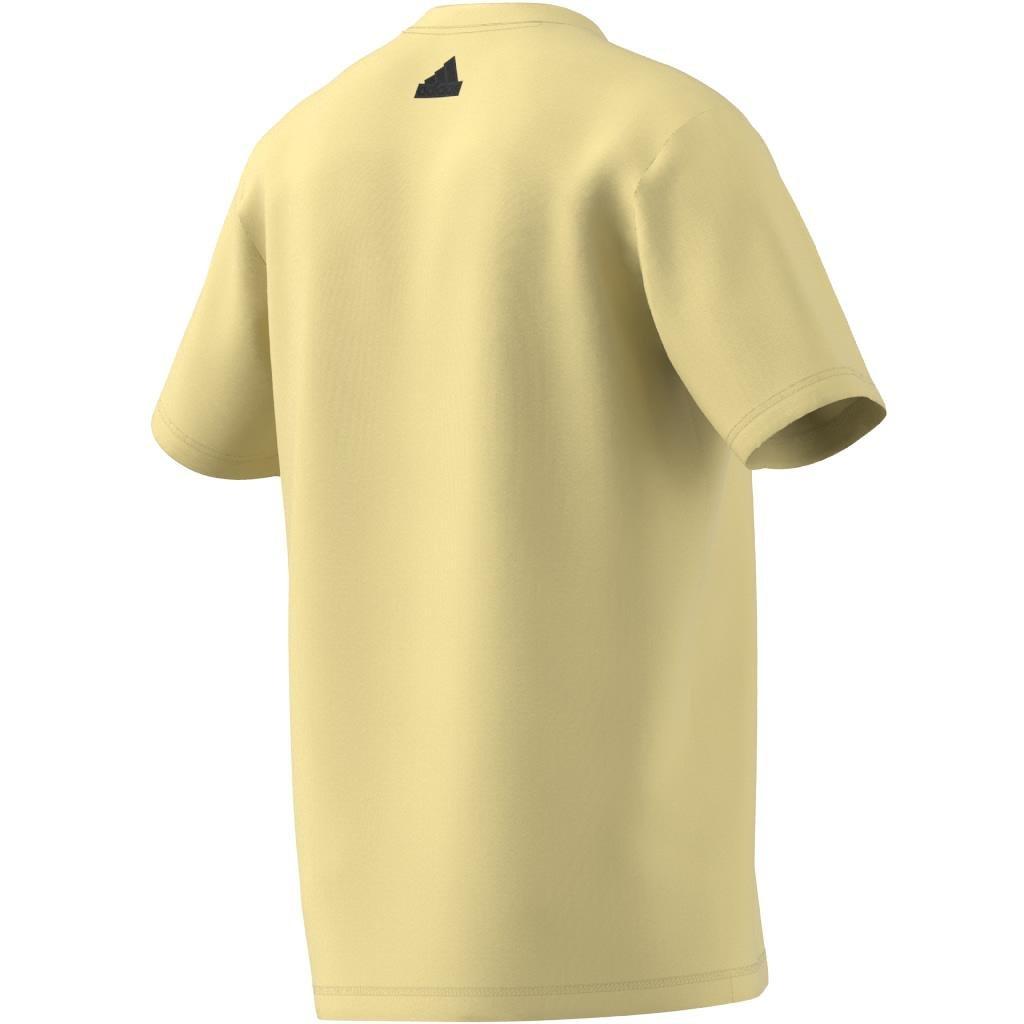 House Of Tiro Summer Linear Graphic T-Shirt, Yellow, A701_ONE, large image number 14