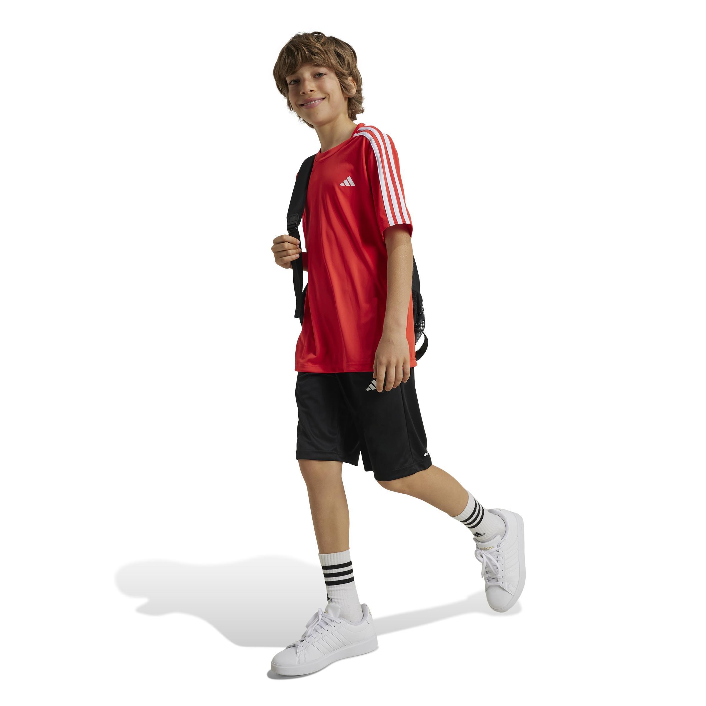 Kids Unisex Train Essentials Aeroready 3-Stripes Regular-Fit Training Set, Red, A701_ONE, large image number 8