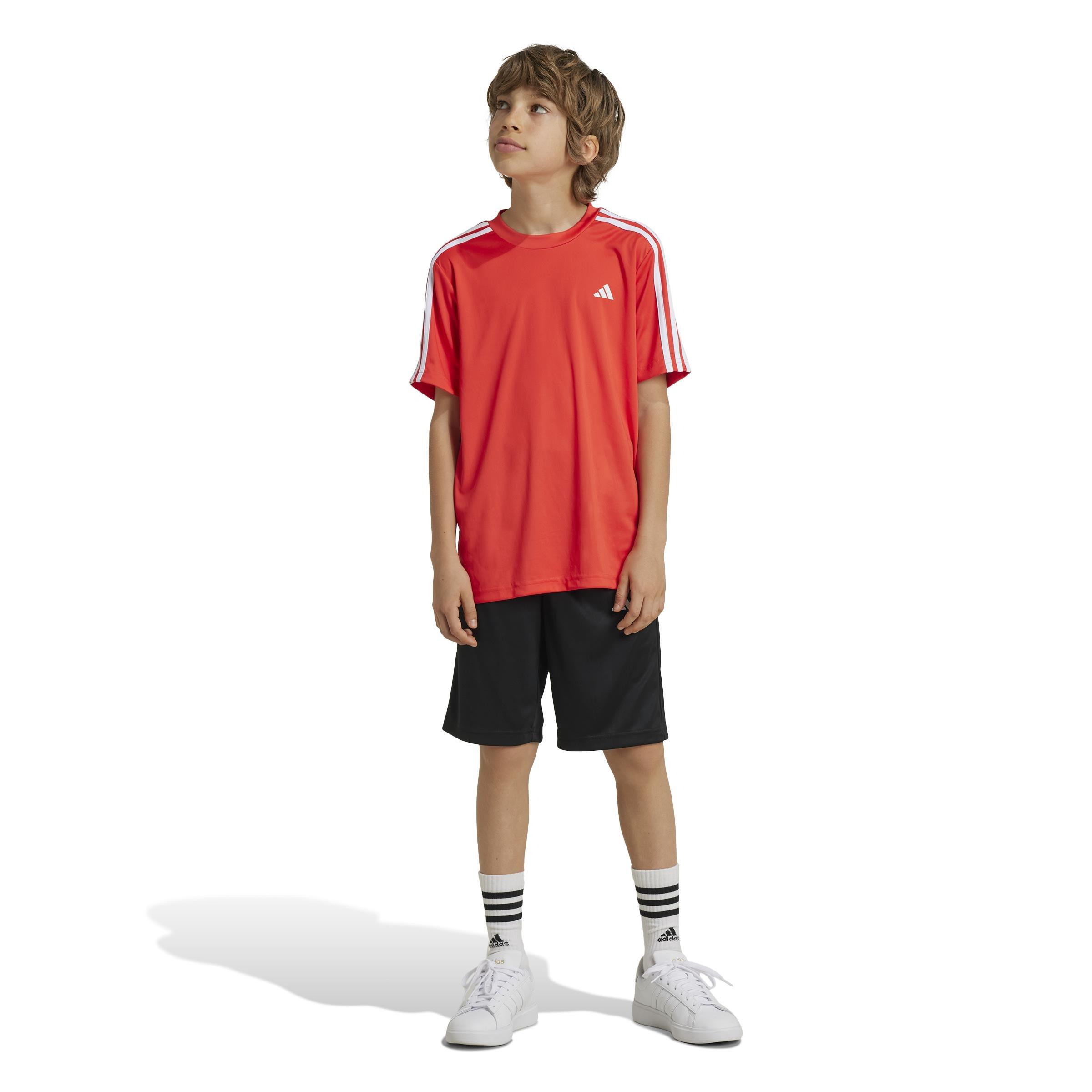 Kids Unisex Train Essentials Aeroready 3-Stripes Regular-Fit Training Set, Red, A701_ONE, large image number 9