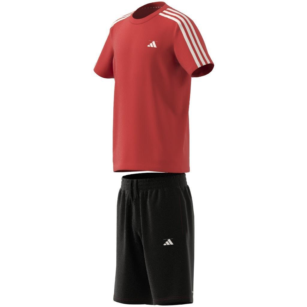 Kids Unisex Train Essentials Aeroready 3-Stripes Regular-Fit Training Set, Red, A701_ONE, large image number 10