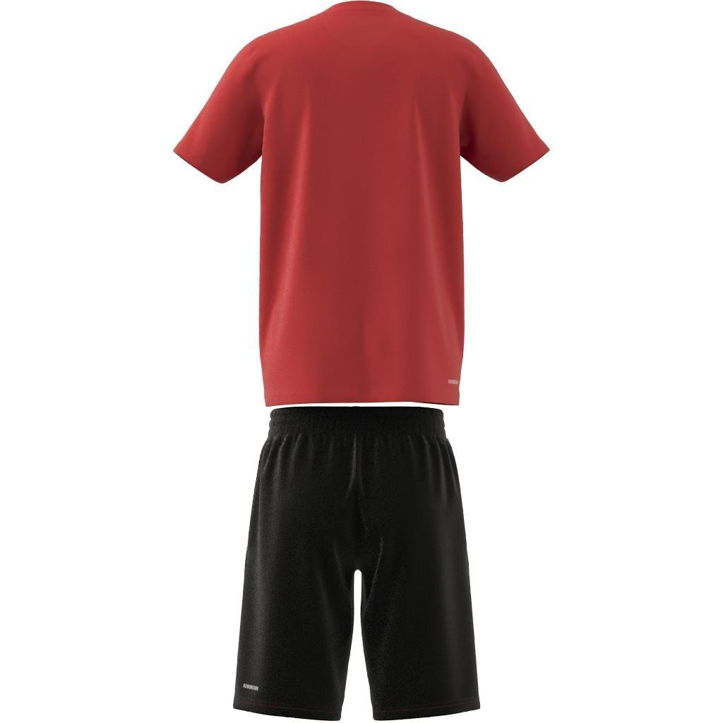 Kids Unisex Train Essentials Aeroready 3-Stripes Regular-Fit Training Set, Red, A701_ONE, large image number 12