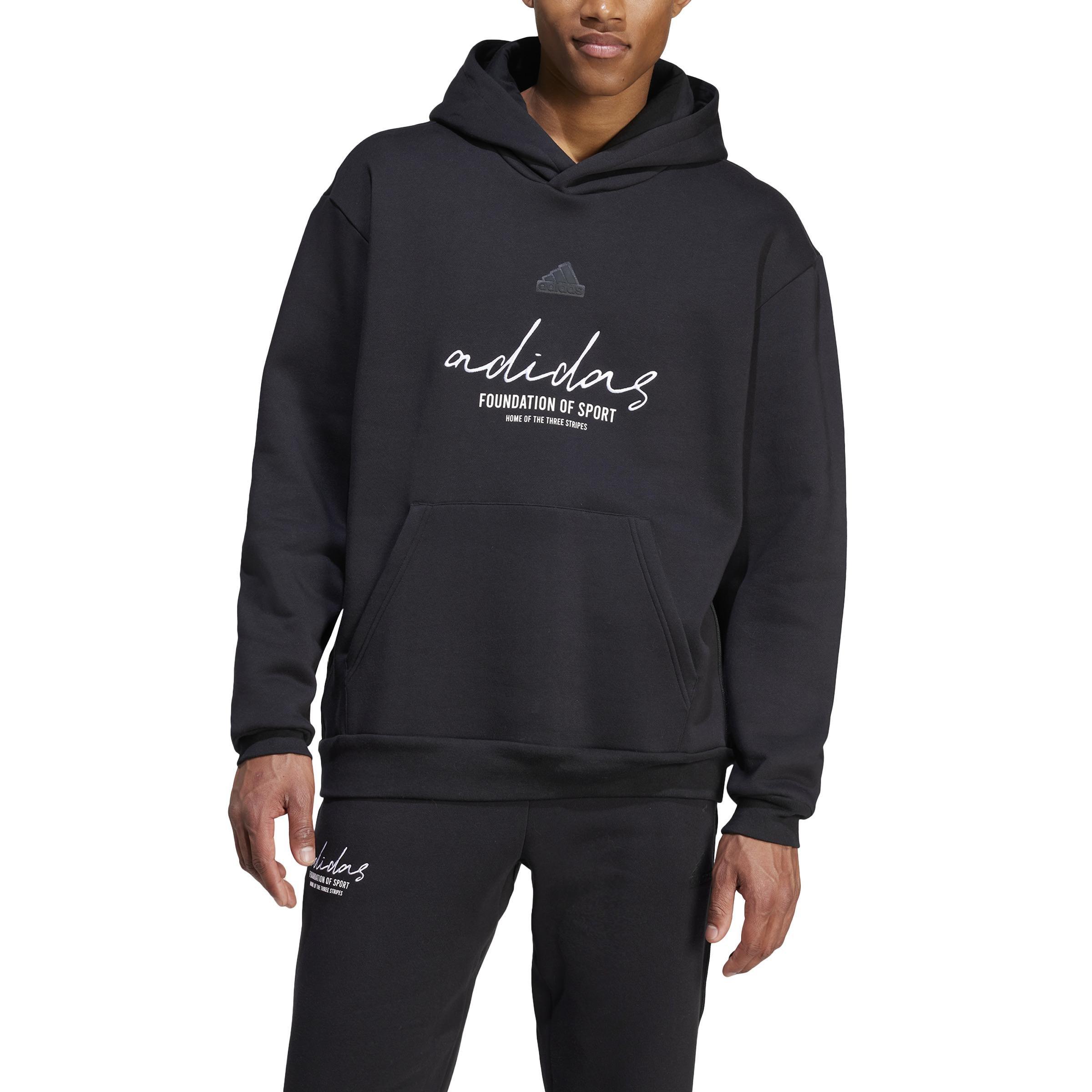 Brand Love Fleece Hoodie, Black, A701_ONE, large image number 1