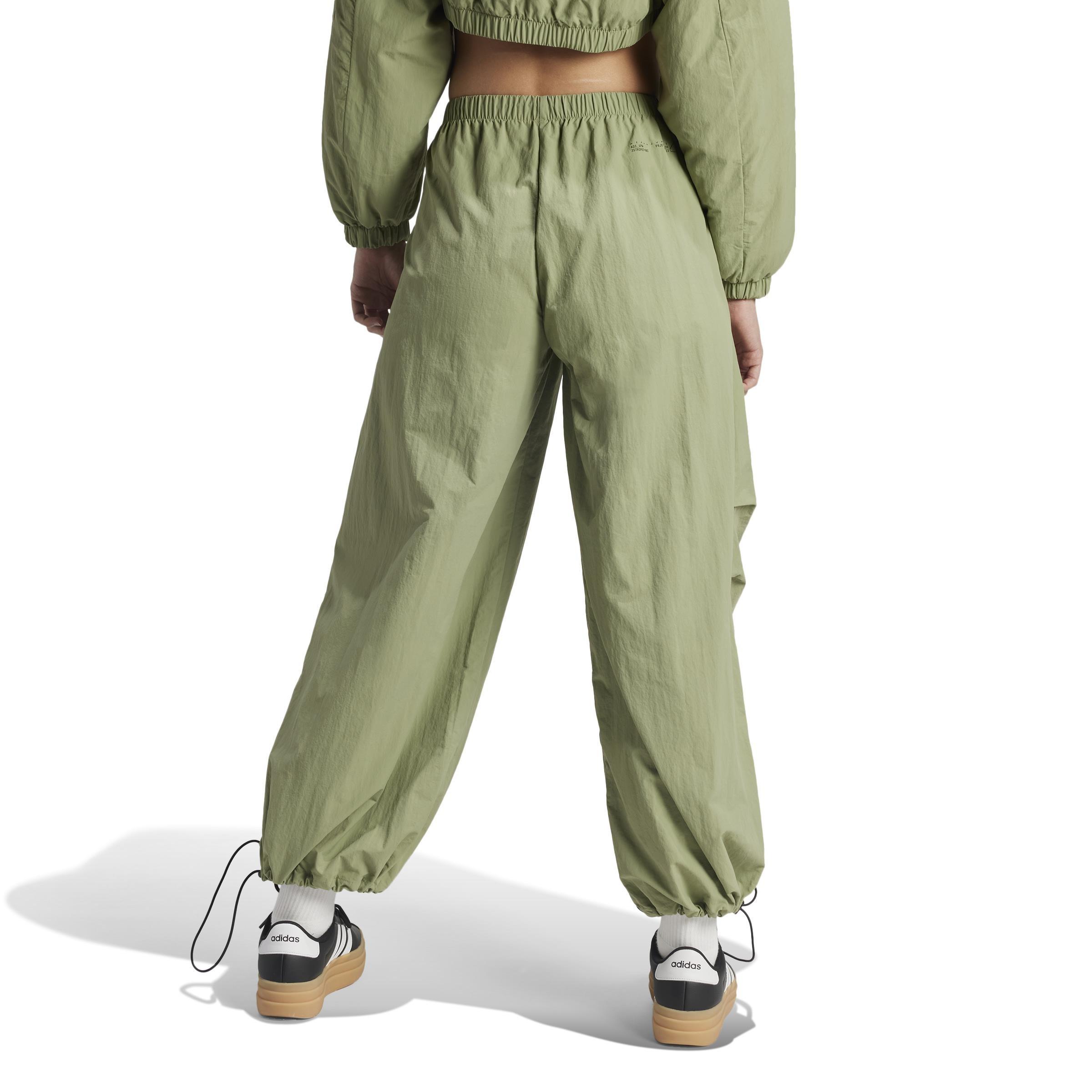 City Escape Woven Parachute Tracksuit Bottoms, Green, A701_ONE, large image number 3