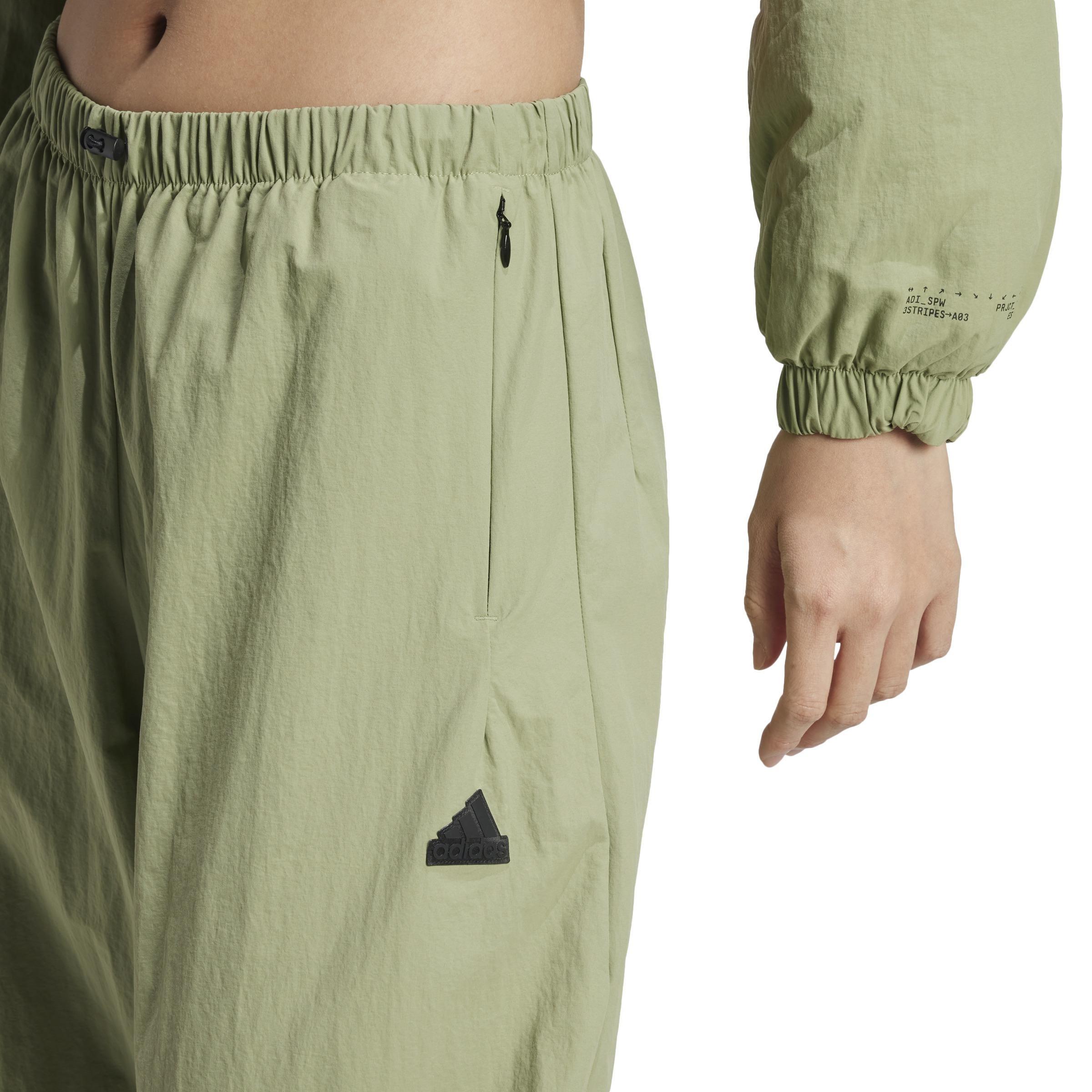 City Escape Woven Parachute Tracksuit Bottoms, Green, A701_ONE, large image number 5