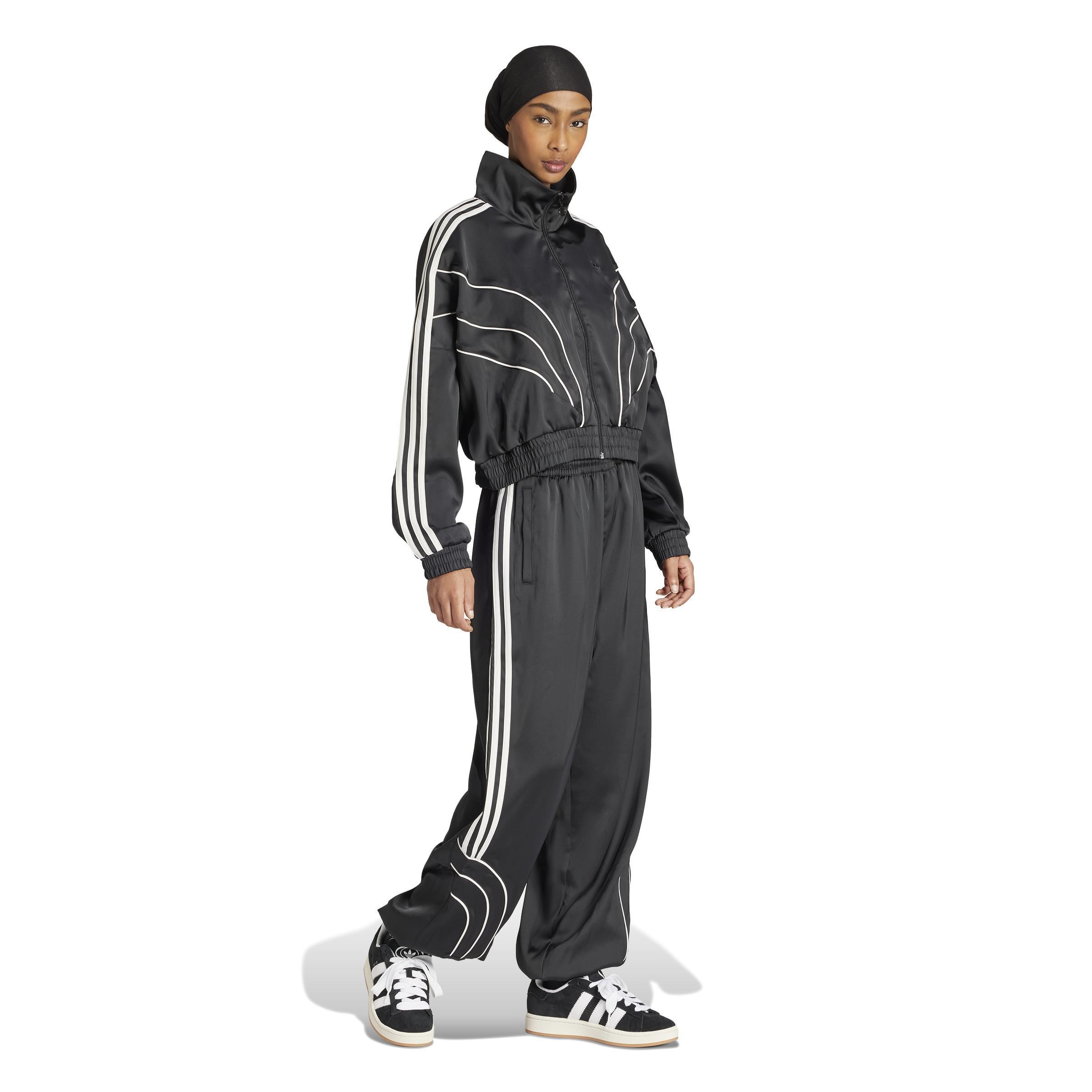 Piping Loose Track Tracksuit Bottoms, Black, A701_ONE, large image number 6