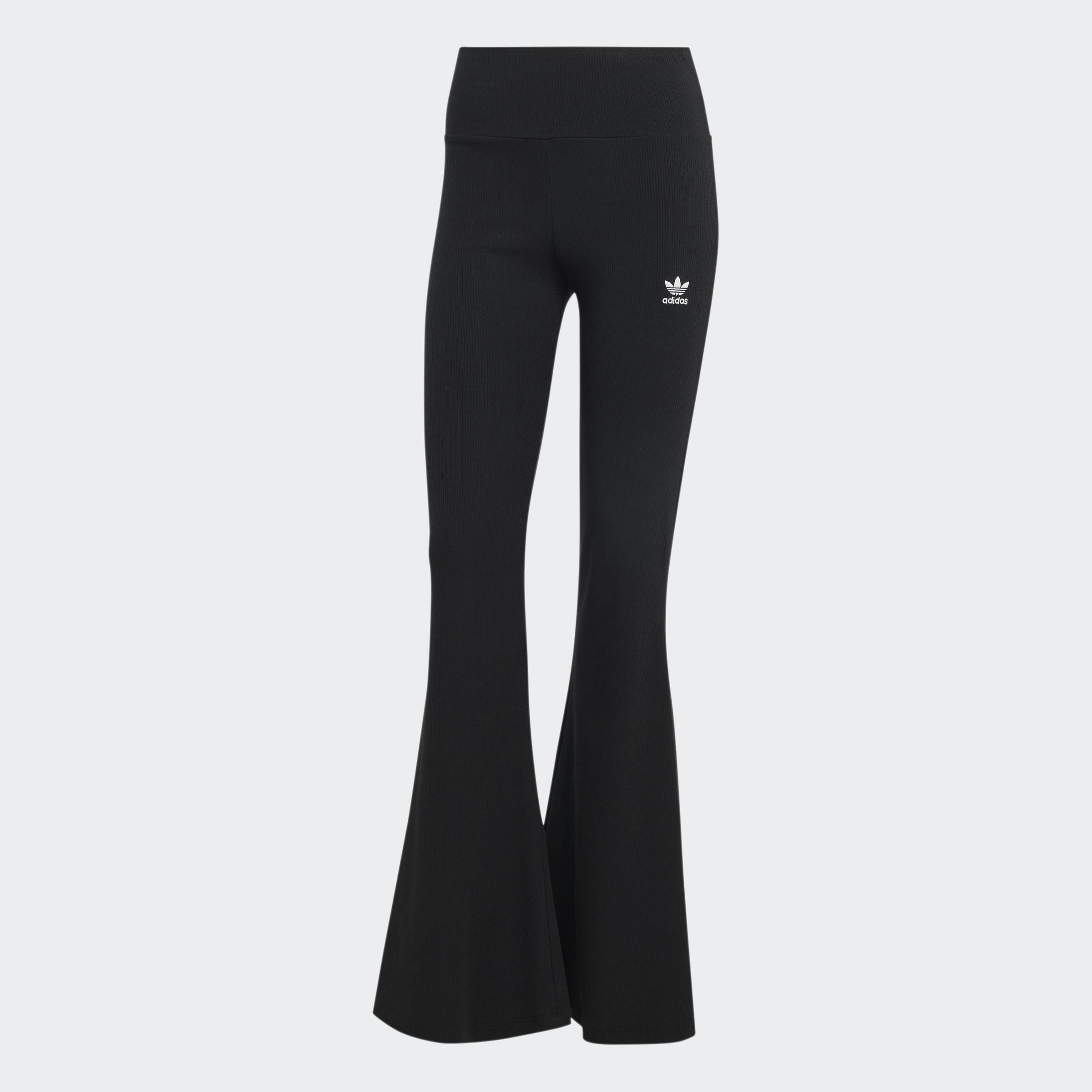 Essentials Rib Flared Leggings, Black