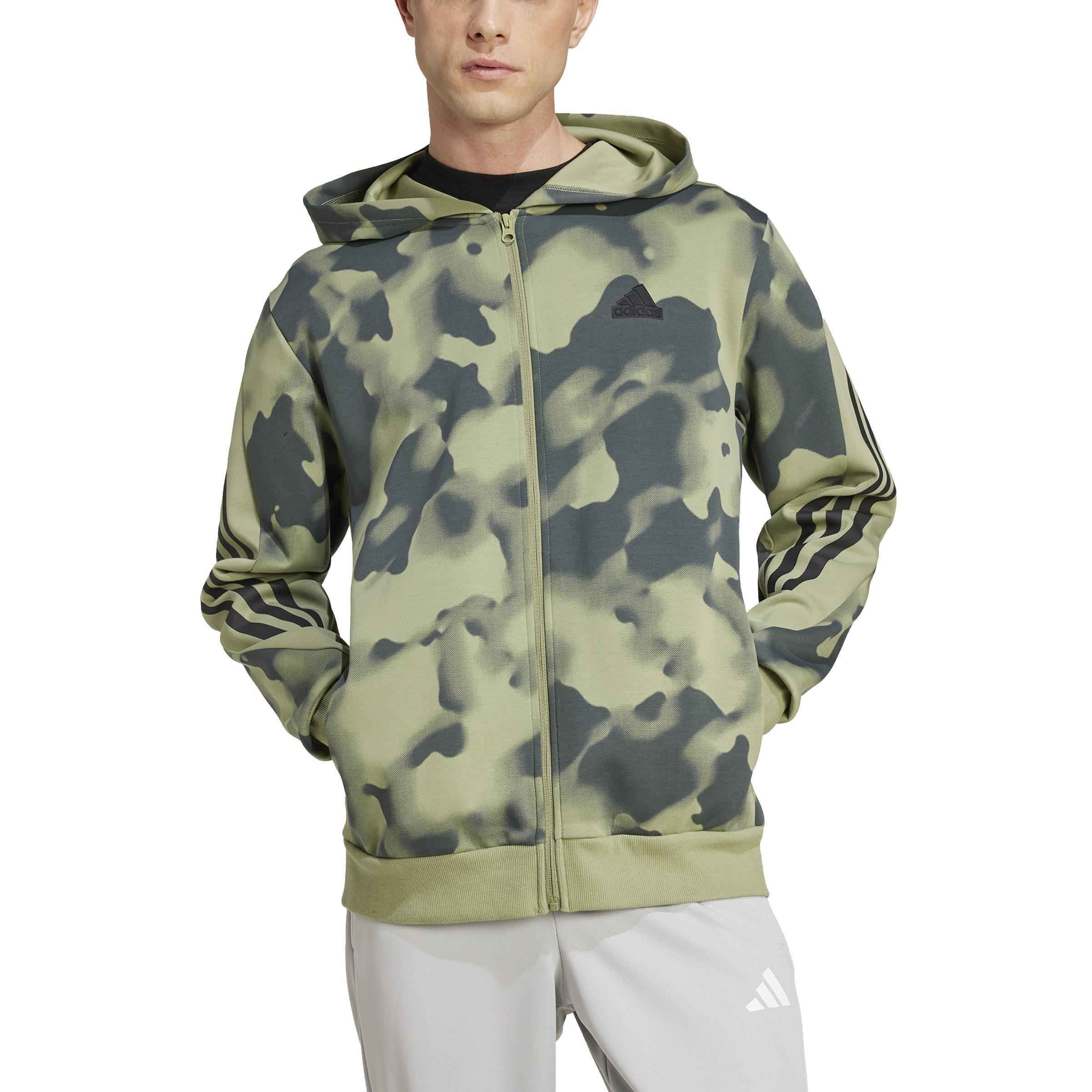 Future Icons 3-Stripes Allover Print Full-Zip Hoodie, Multicolour, A701_ONE, large image number 0