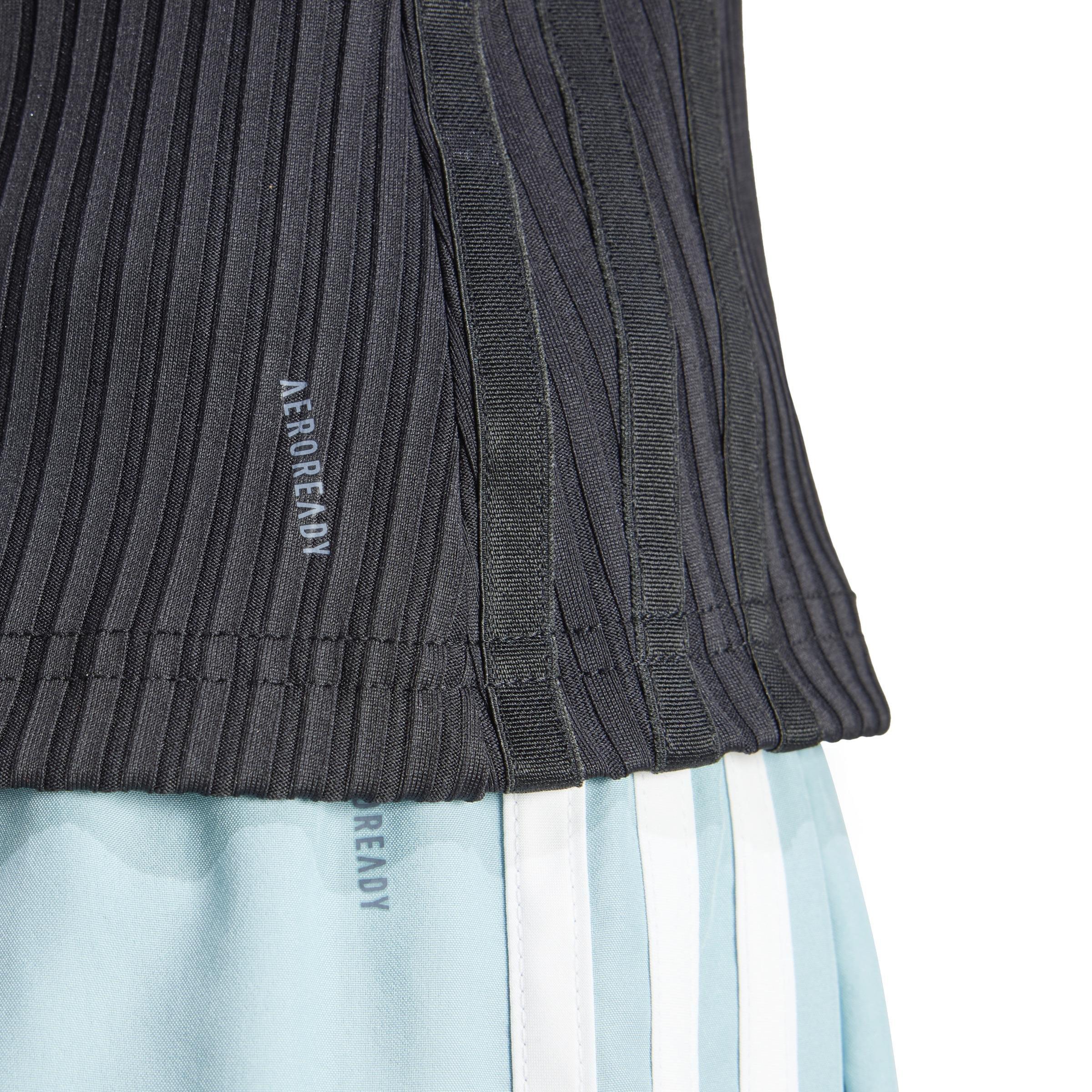 All Gym Seasonal Rib Tight Fit Tonal 3-Stripes Tank Top, Black, A701_ONE, large image number 4
