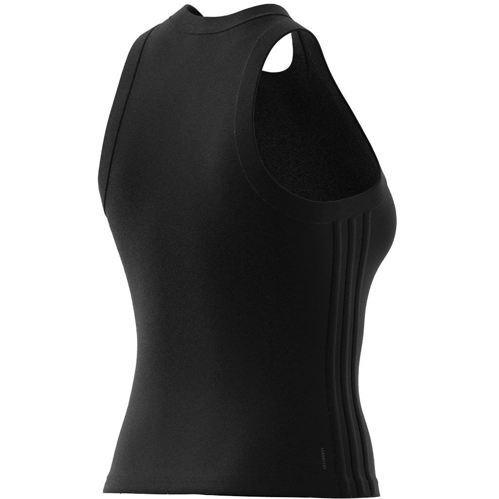 All Gym Seasonal Rib Tight Fit Tonal 3-Stripes Tank Top, Black, , large image number 6