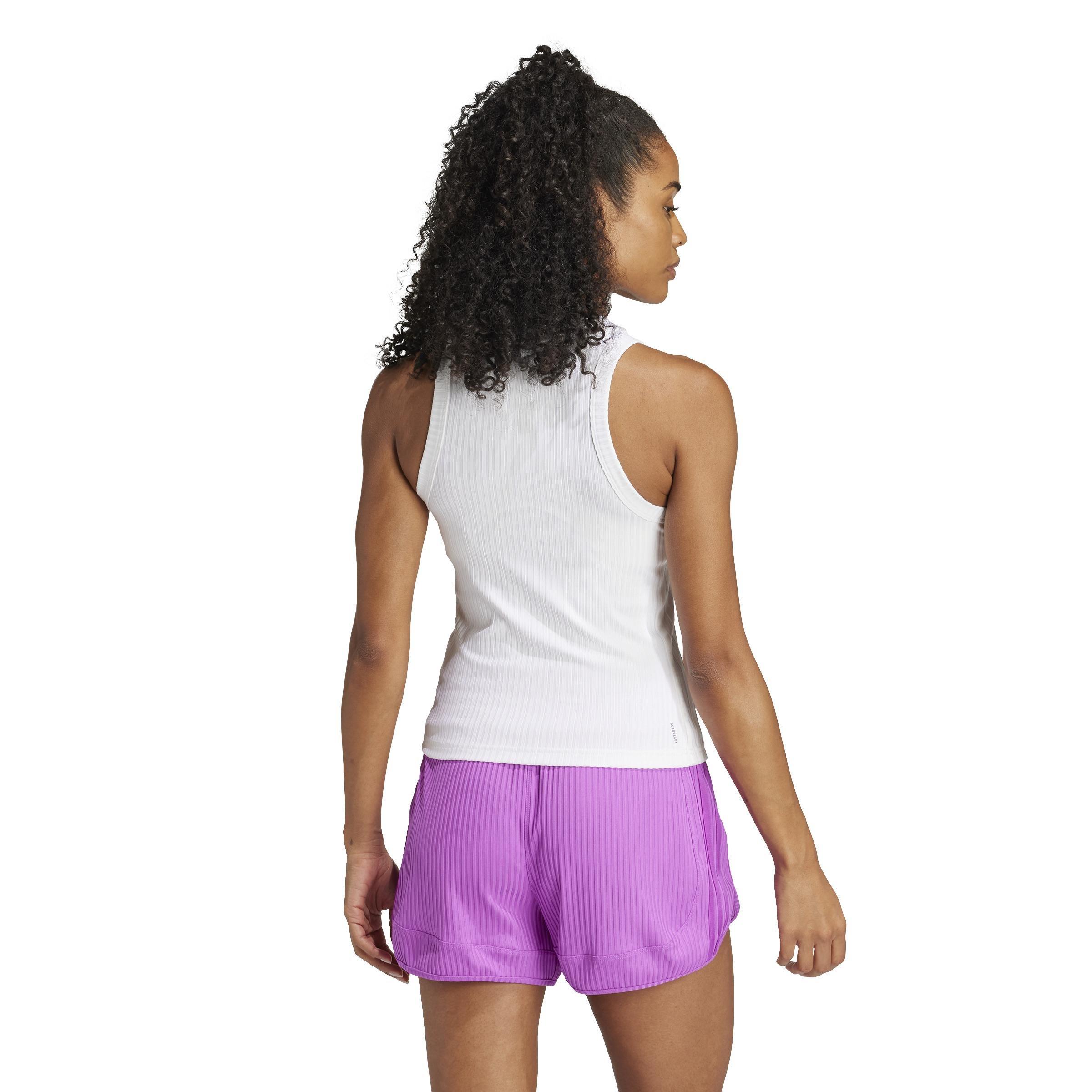 All Gym Seasonal Rib Tight Fit Tonal 3-Stripes Tank Top, White, , large image number 3