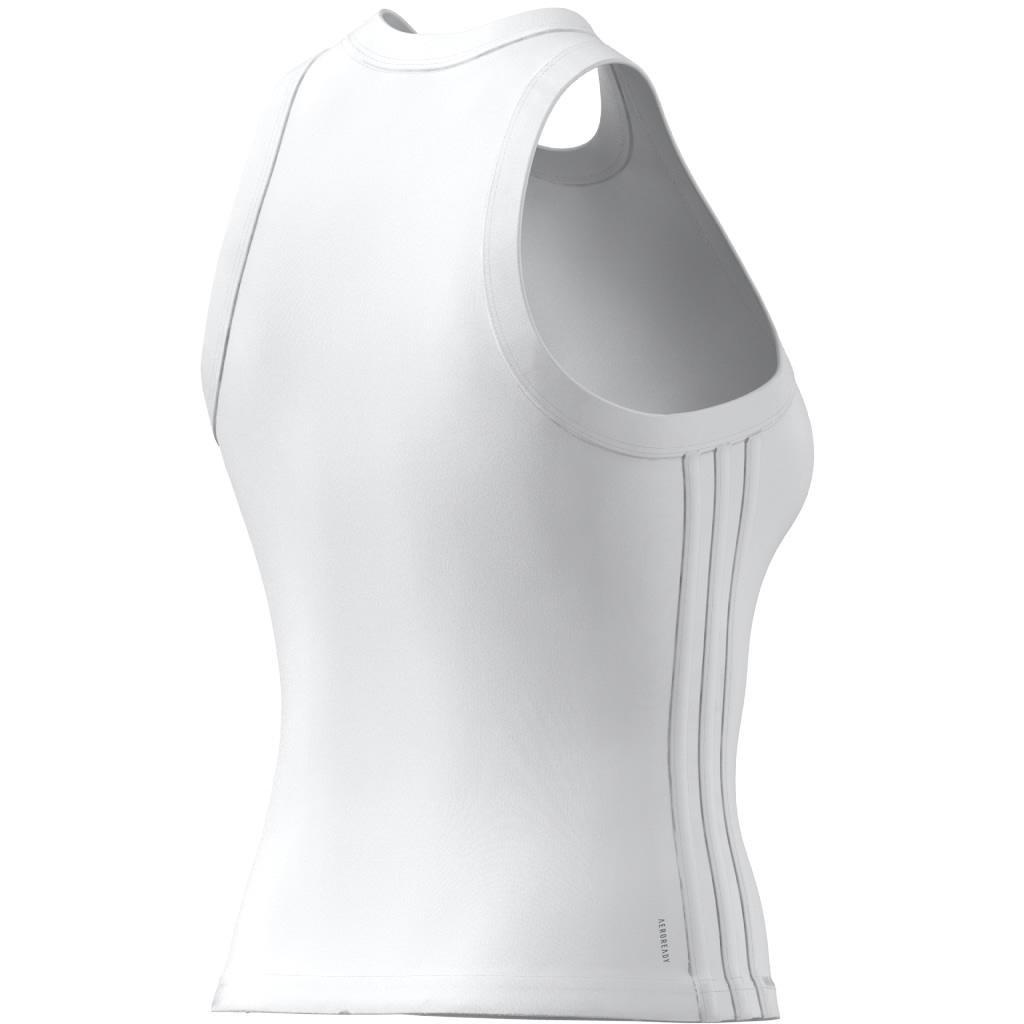 All Gym Seasonal Rib Tight Fit Tonal 3-Stripes Tank Top, White, A701_ONE, large image number 6