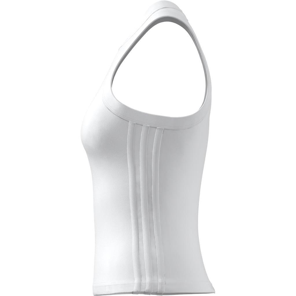 All Gym Seasonal Rib Tight Fit Tonal 3-Stripes Tank Top, White, , large image number 9
